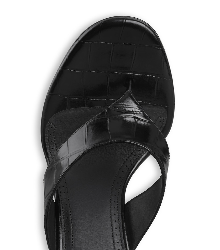 Alaïa Croc-Embossed Leather Thong Mules 90 Black Image 4