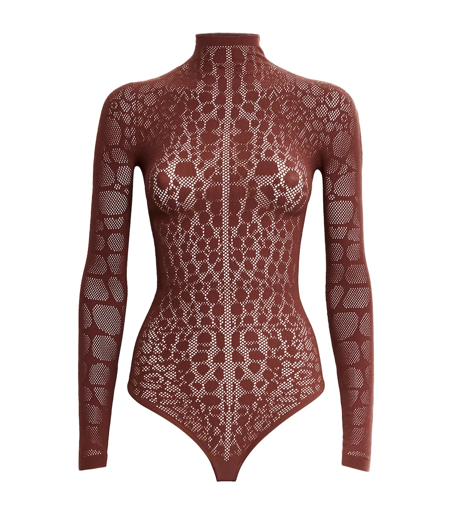 Reptile Net Bodysuit 4871 MAHAGONY Image 1