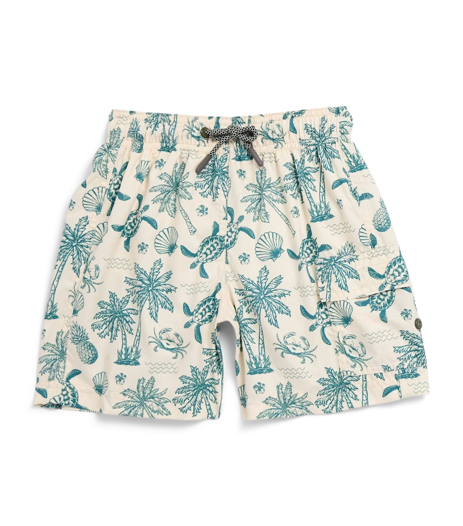 MARIE RAXEVSKY Vintage Print Swim Shorts (2-12 Years) Vintage Image 1