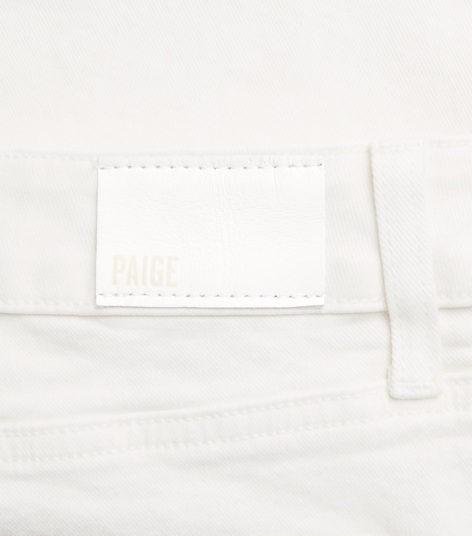PAIGE Womens Stevie Straight Ankle Jeans Cream Cloud Image 6