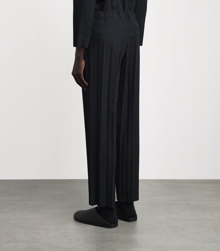 Homme Plissé Issey Miyake Mens Edge Pleat Straight Trousers Black Image 5