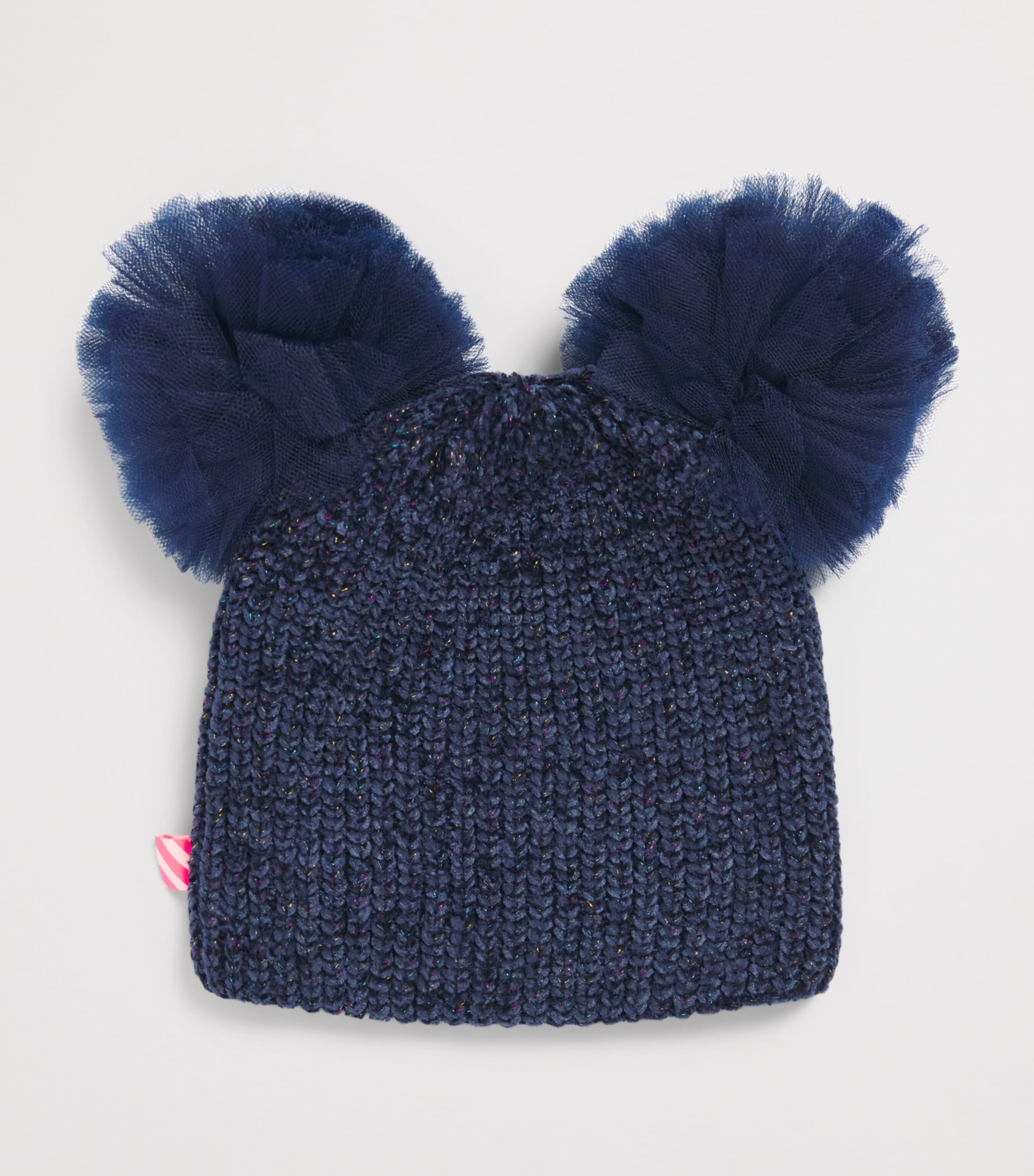 Billieblush Tulle-Trim Logo Beanie Navy Image 2