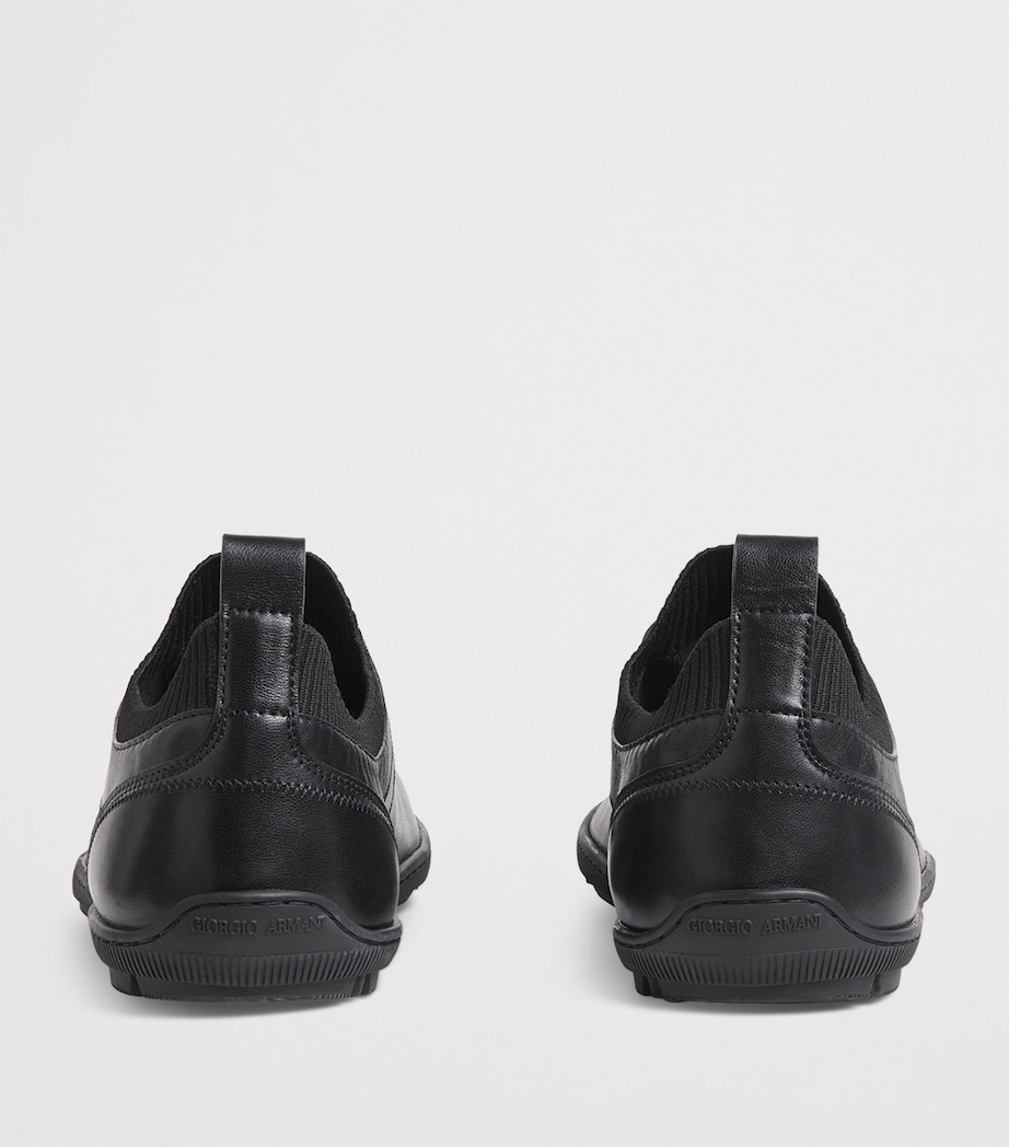 Leather Rib-Trim Sneakers MC012 Image 4