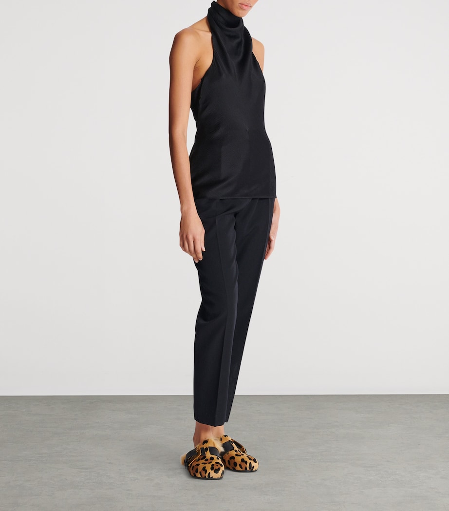 Silk Crepe Halterneck Top 0PA NOIR Image 6