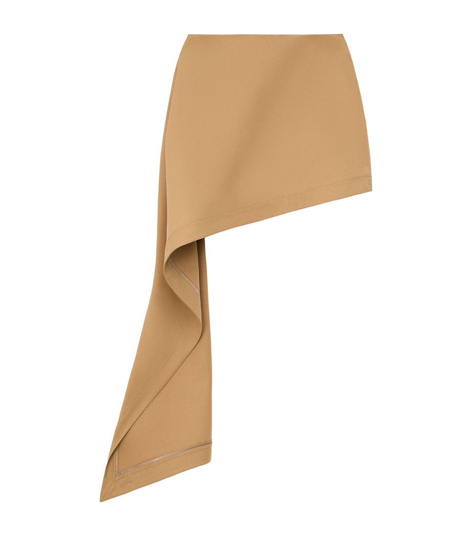 LOEWE Womens Cotton-Blend Draped Mini Skirt Beige Image 1