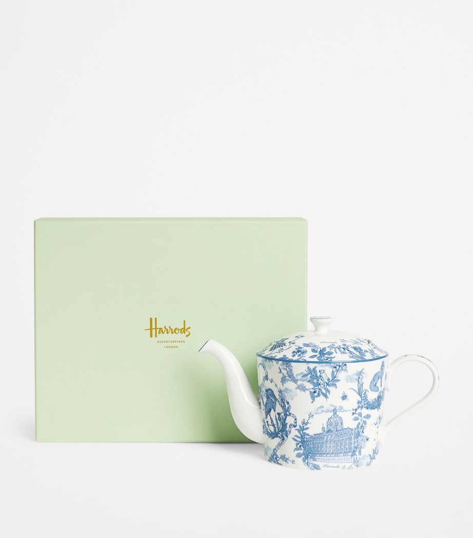 Bone China Toile Teapot (16cm) BLUE Image 2