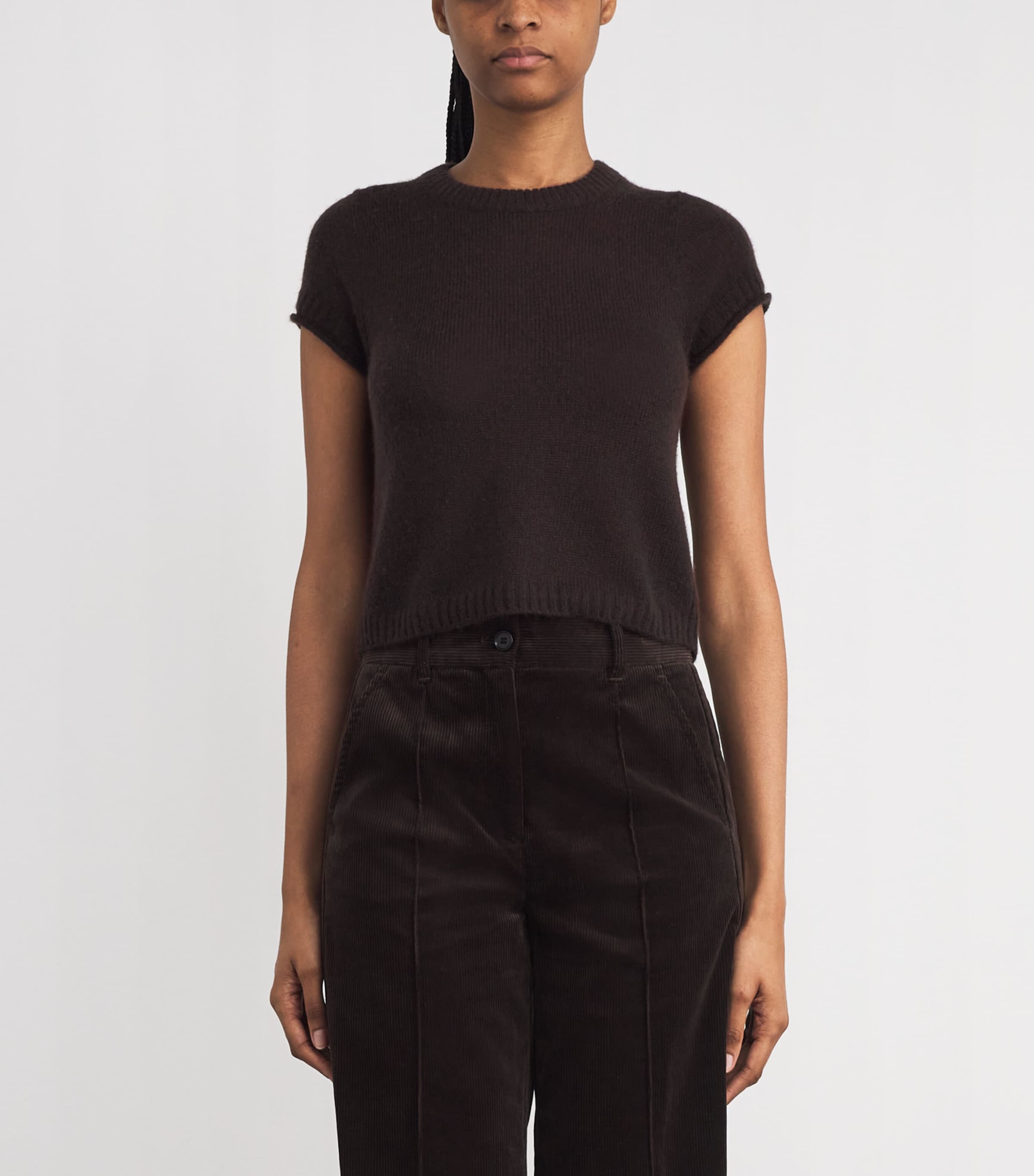 Wool-Cashmere-Silk Knitted T-Shirt COCOA BROWN Image 3