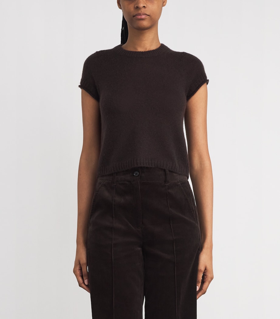 Wool-Cashmere-Silk Knitted T-Shirt COCOA BROWN Image 3