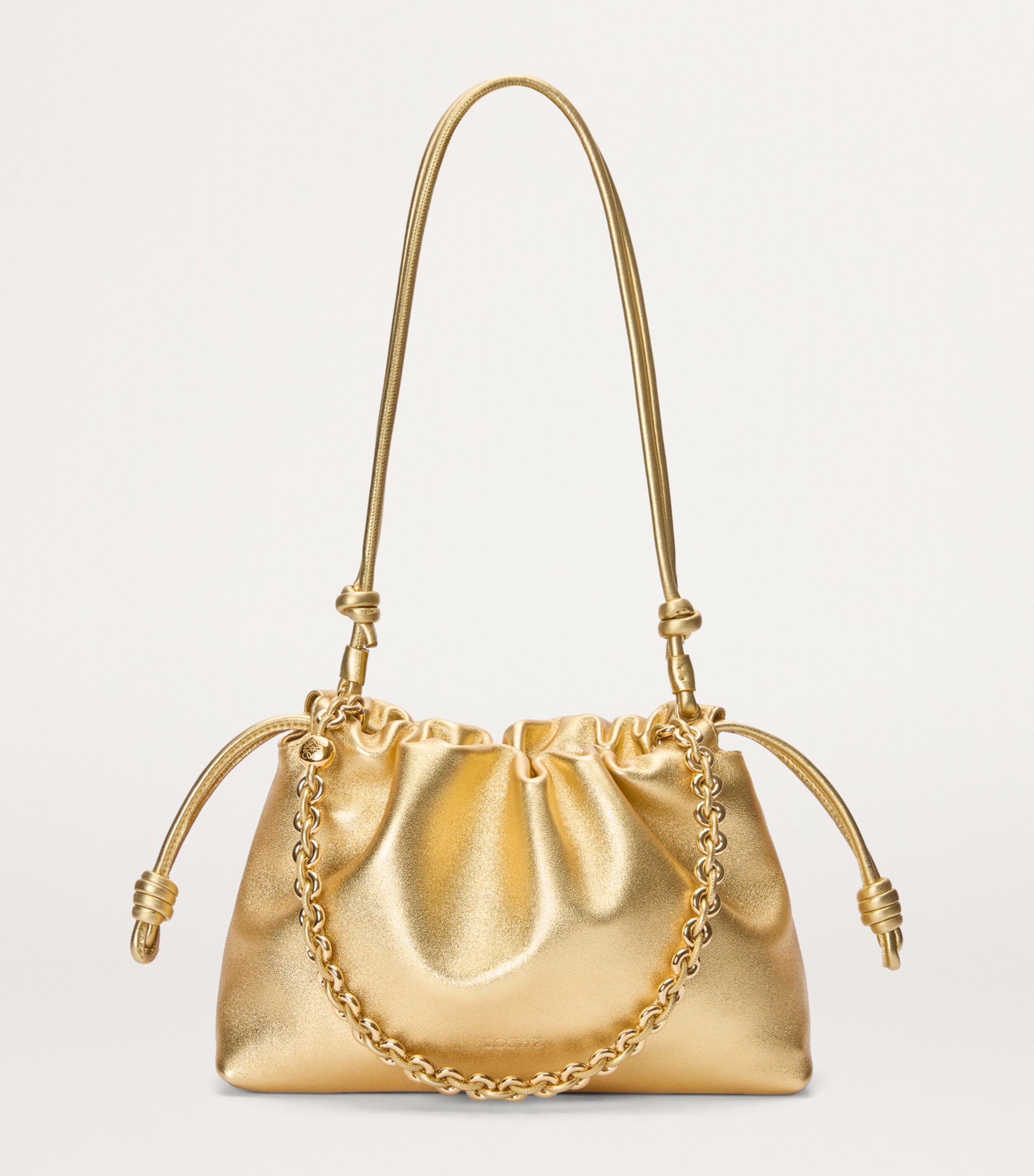 Medium Metallic Leather Flamenco Purse GOLD Image 4