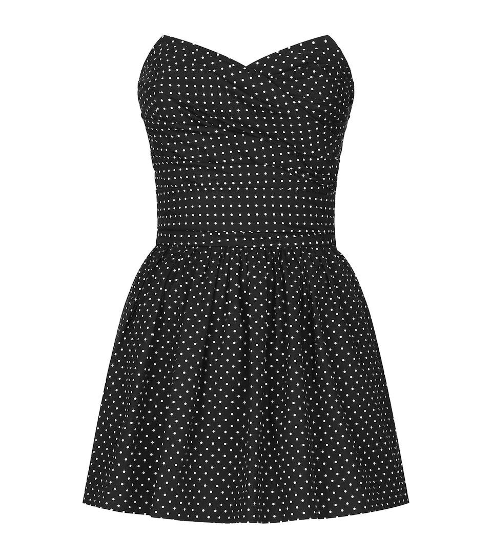 Strapless Polka-Dot Mini Dress