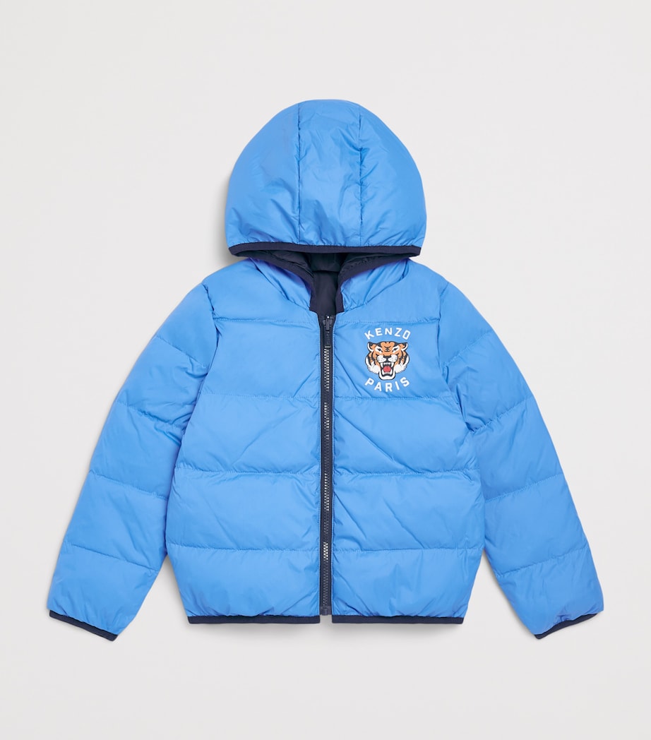Kenzo Kids Reversible Logo Puffer Gilet (2-14 Years) Navy Image 2
