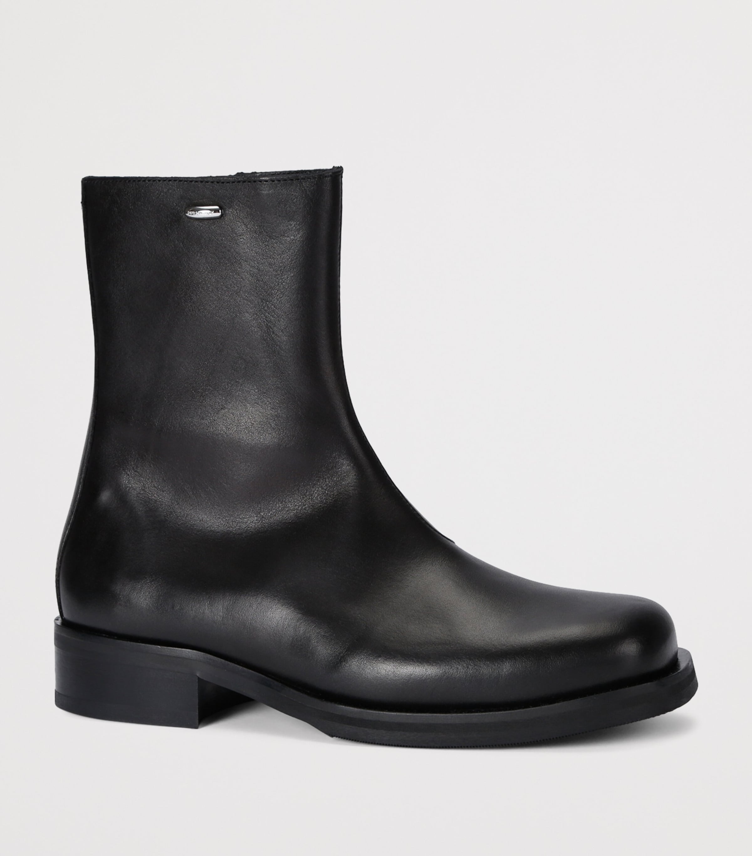 Leather Camion Ankle Boots BLACK Image 3