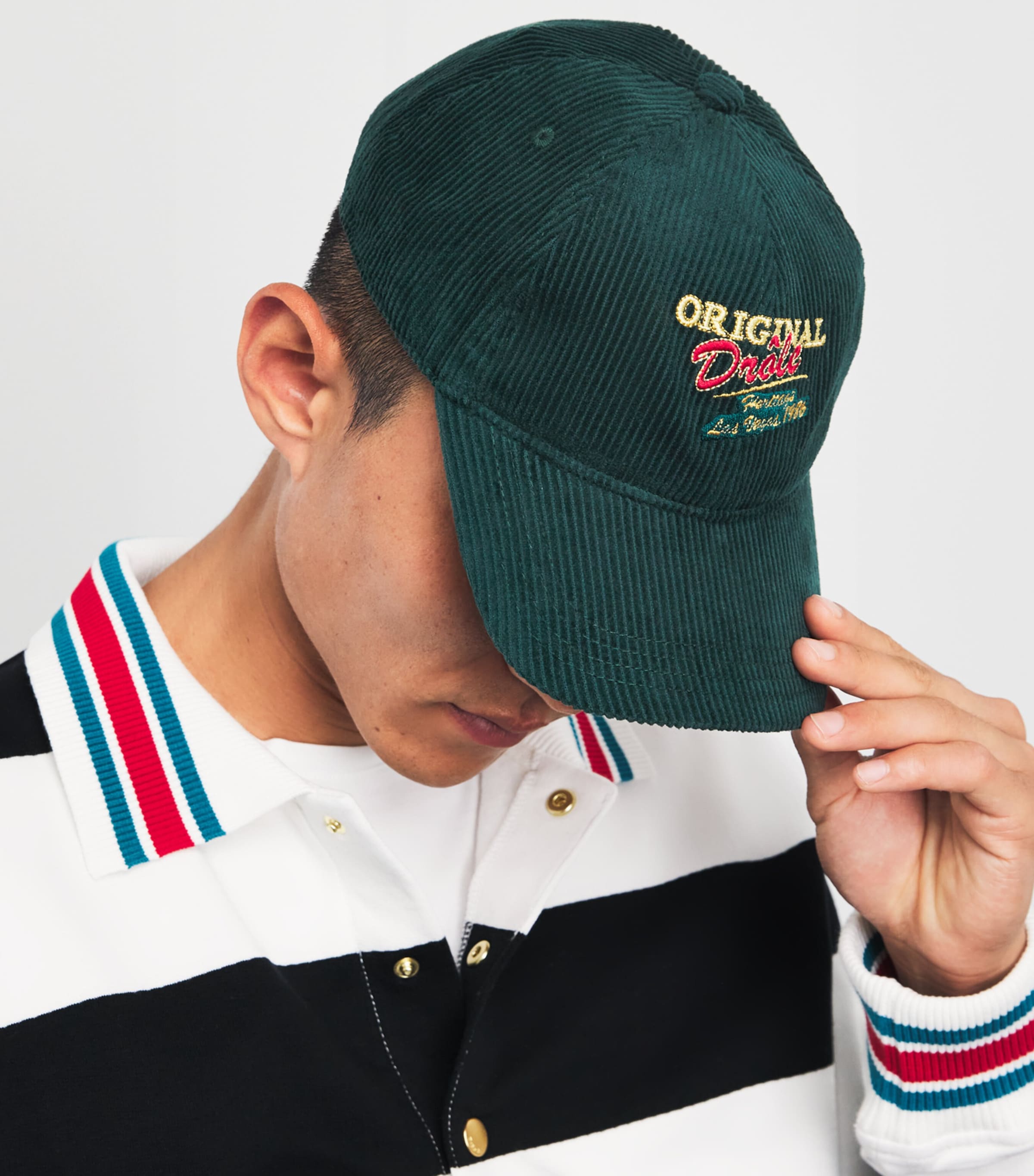 Drôle de Monsieur Original Corduroy Baseball Cap Dark Green Image 2
