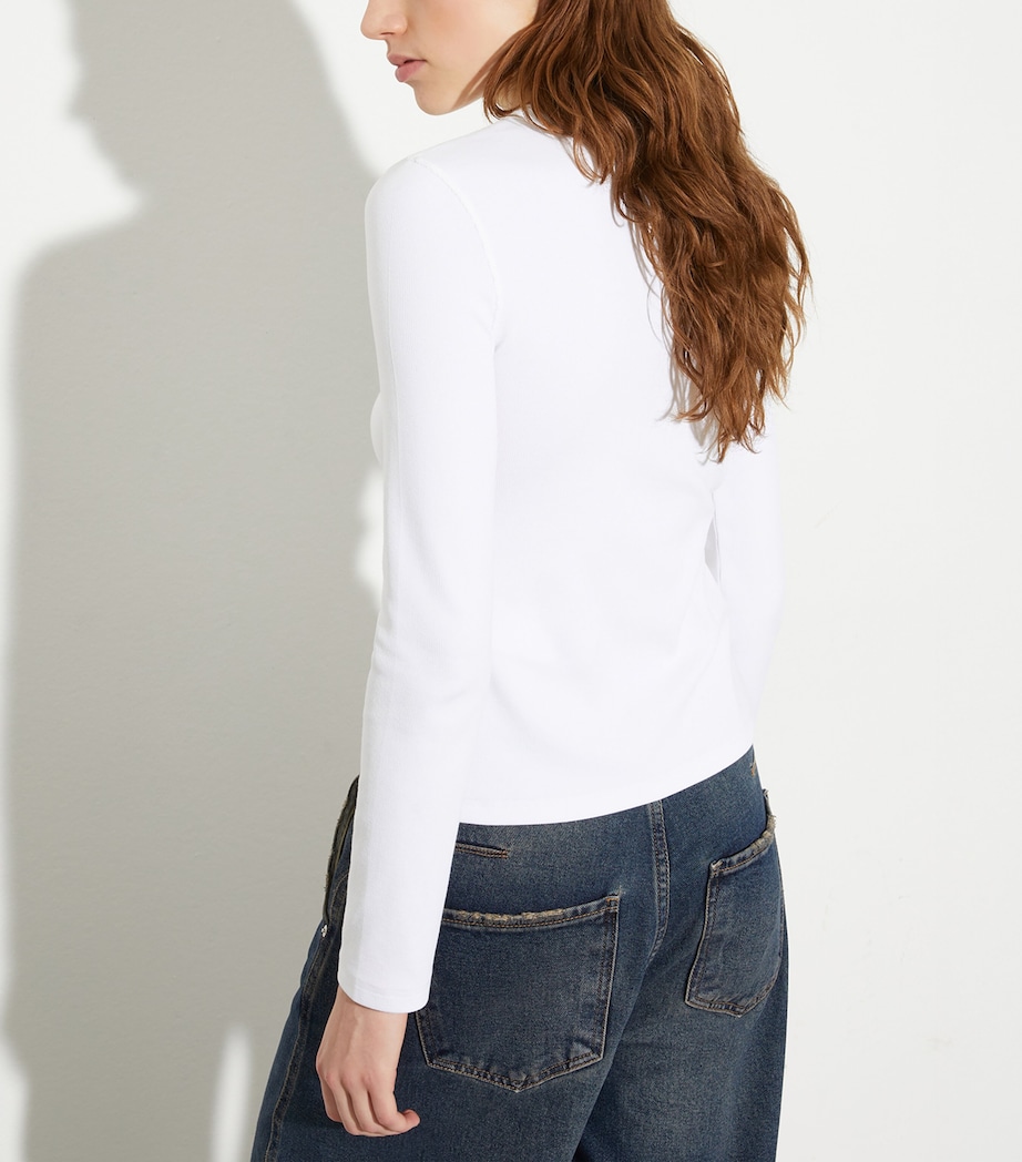 Jersey Asymmetric Long-Sleeve T-Shirt OPTICAL WHITE Image 4