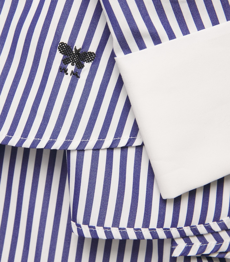 Contrast-Cuff Stripe Shirt NAVY Image 5