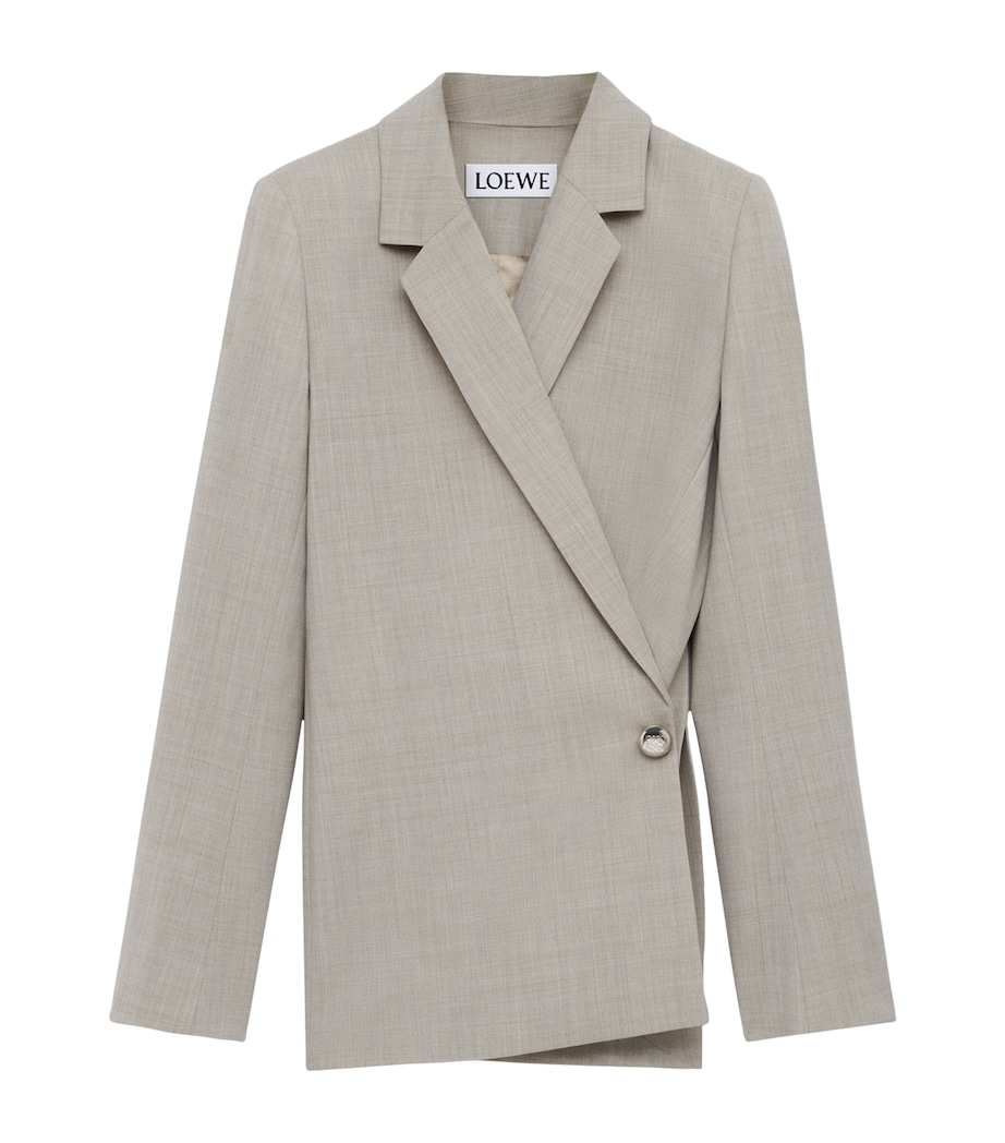 Wool Side-Button Blazer LIGHT BEIGE MELANGE Image 1