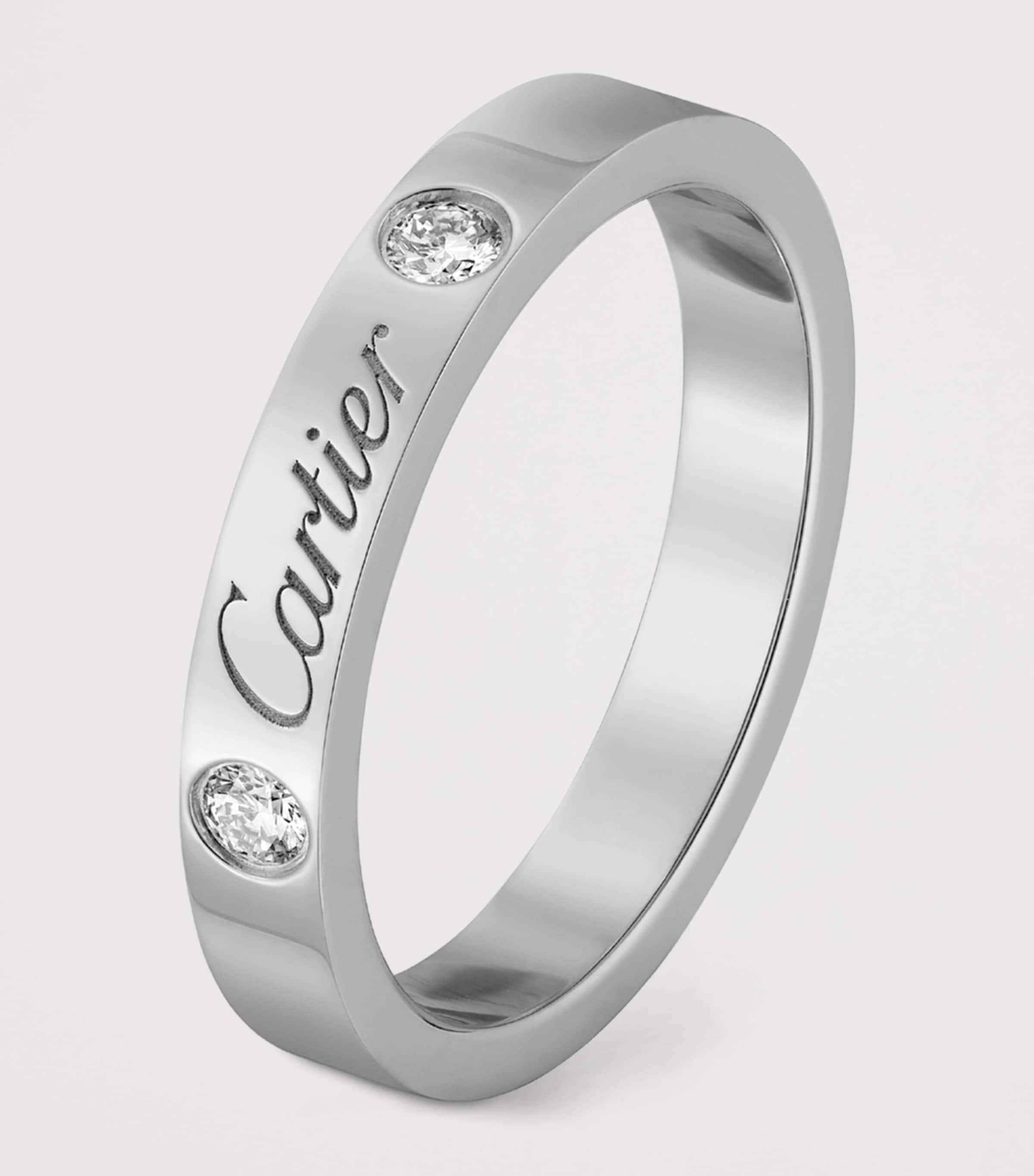 Cartier Platinum and Diamond C de Cartier Wedding Band (3mm) Platinum Image 3