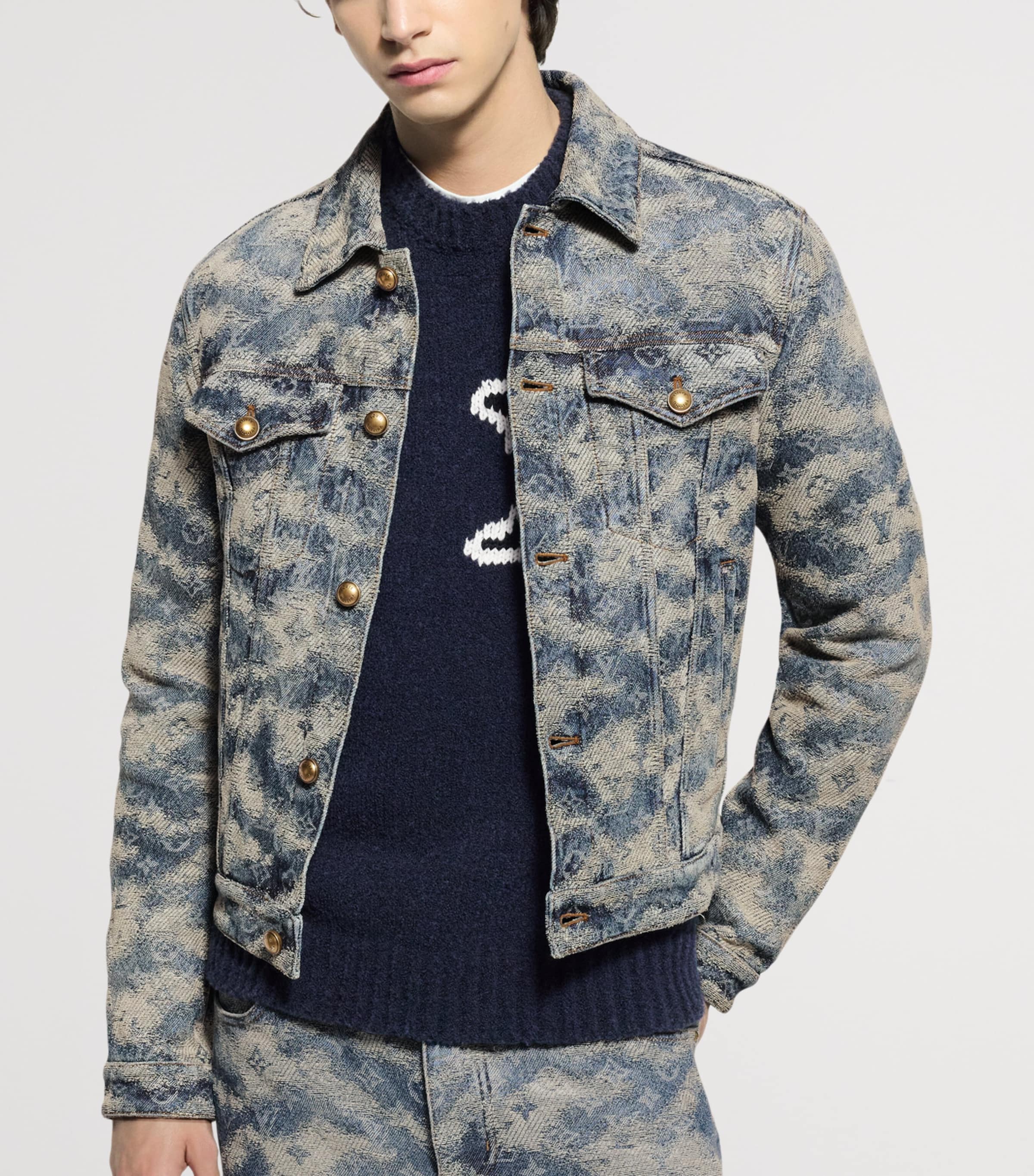 Denim Monogram Trucker Jacket INDIGO BLUE Image 2