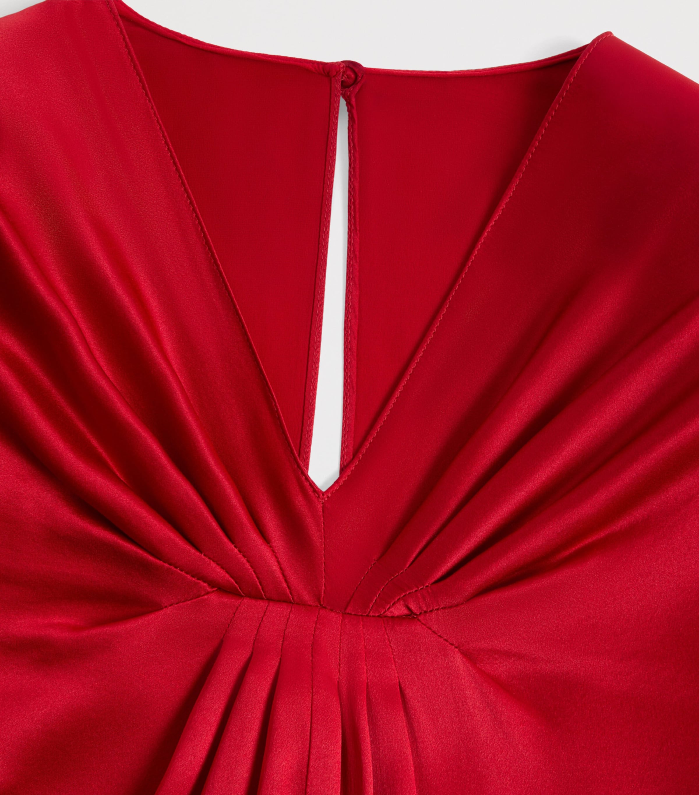 Valentino Womens Silk Satin Draped Gown Image 8