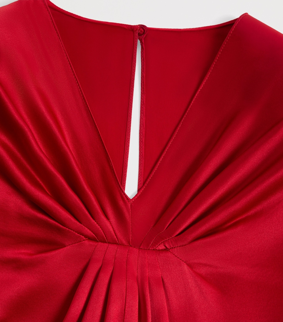 Valentino Womens Silk Satin Draped Gown Image 8