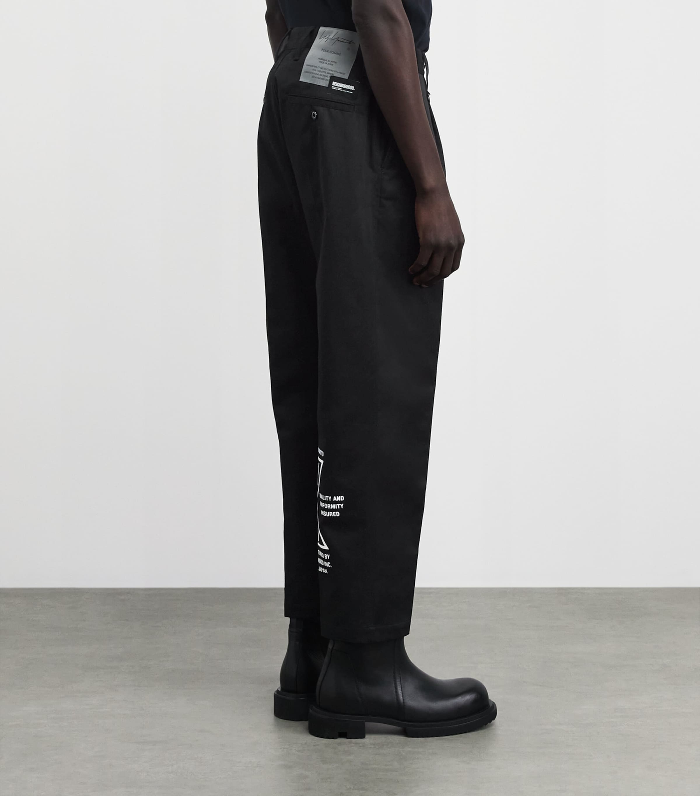Yohji Yamamoto Mens x Neighborhood Pleated Tuck Work Trousers Black Image 5