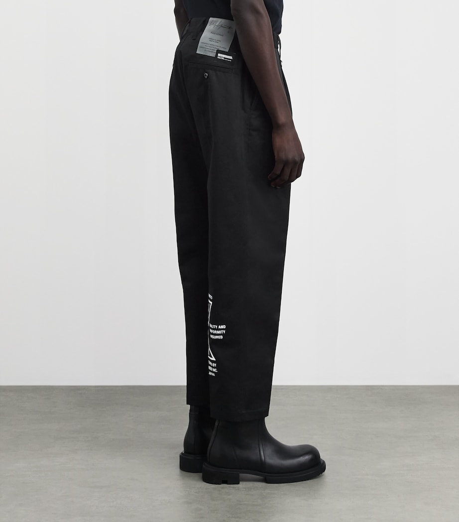 Yohji Yamamoto Mens x Neighborhood Pleated Tuck Work Trousers Black Image 5