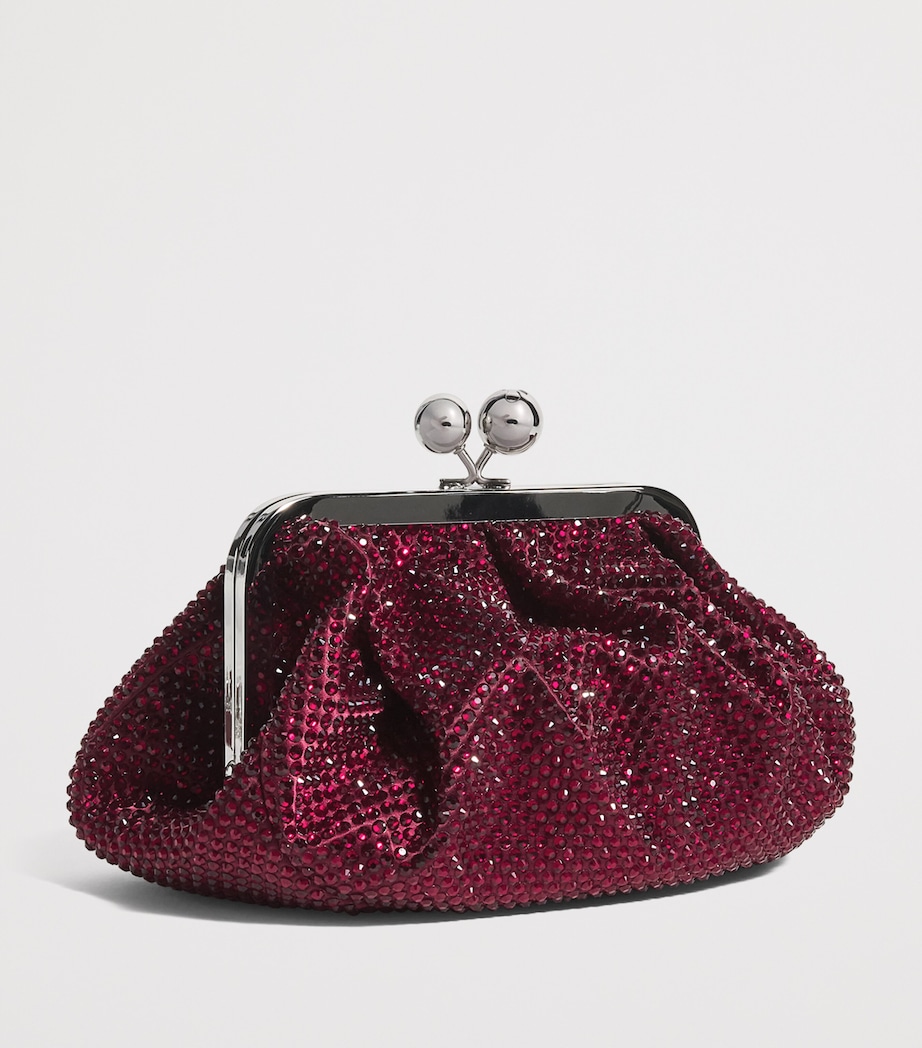 Medium Embellished Pasticcino Clutch Bag RED Image 3