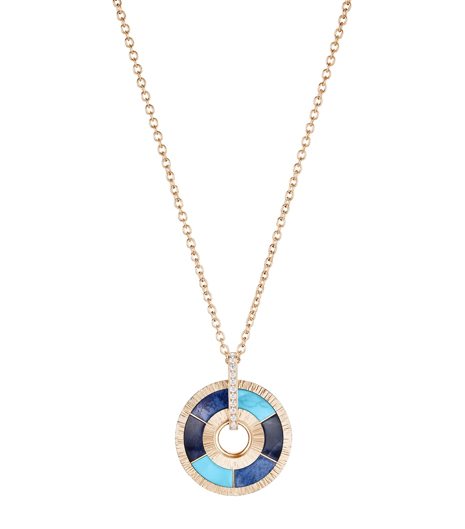 Piaget Rose Gold, Diamond, Turquoise, Sodalite and Dumortierite Possession Pendant Necklace Turquoise Image 1