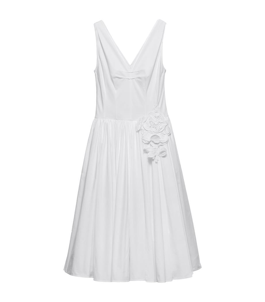 Prada Womens Cotton Poplin Midi Dress Image 1