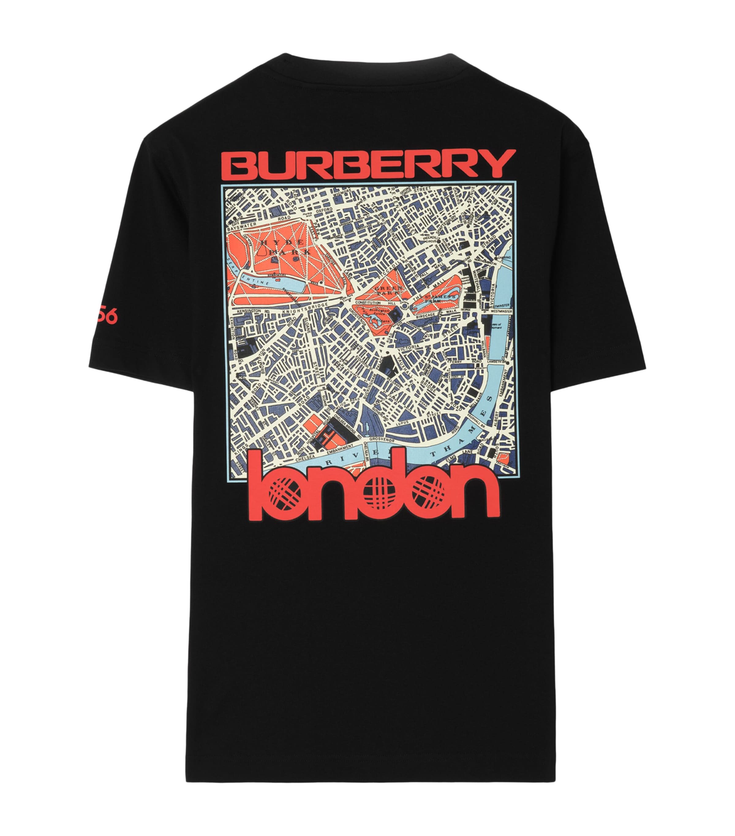Burberry Black Cotton London Map T-Shirt | Harrods US
