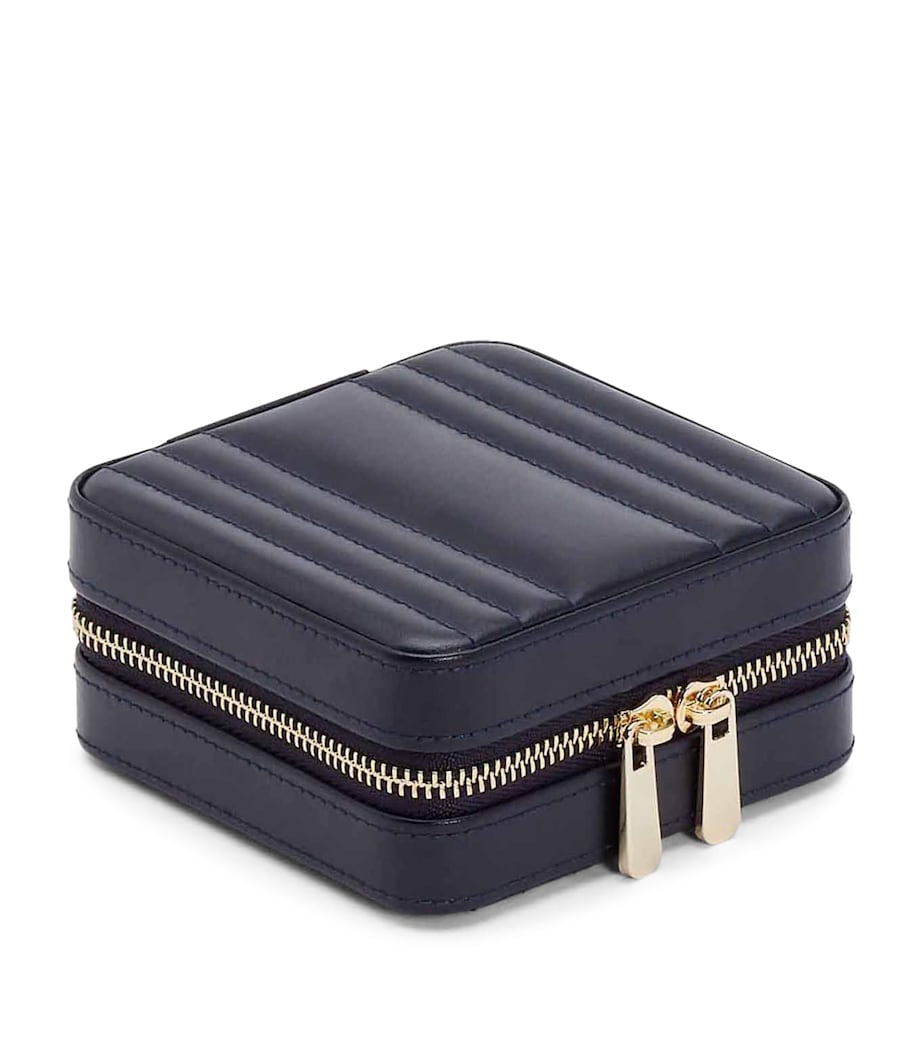 Small Leather Maria Jewellery Case NAVY Image 4