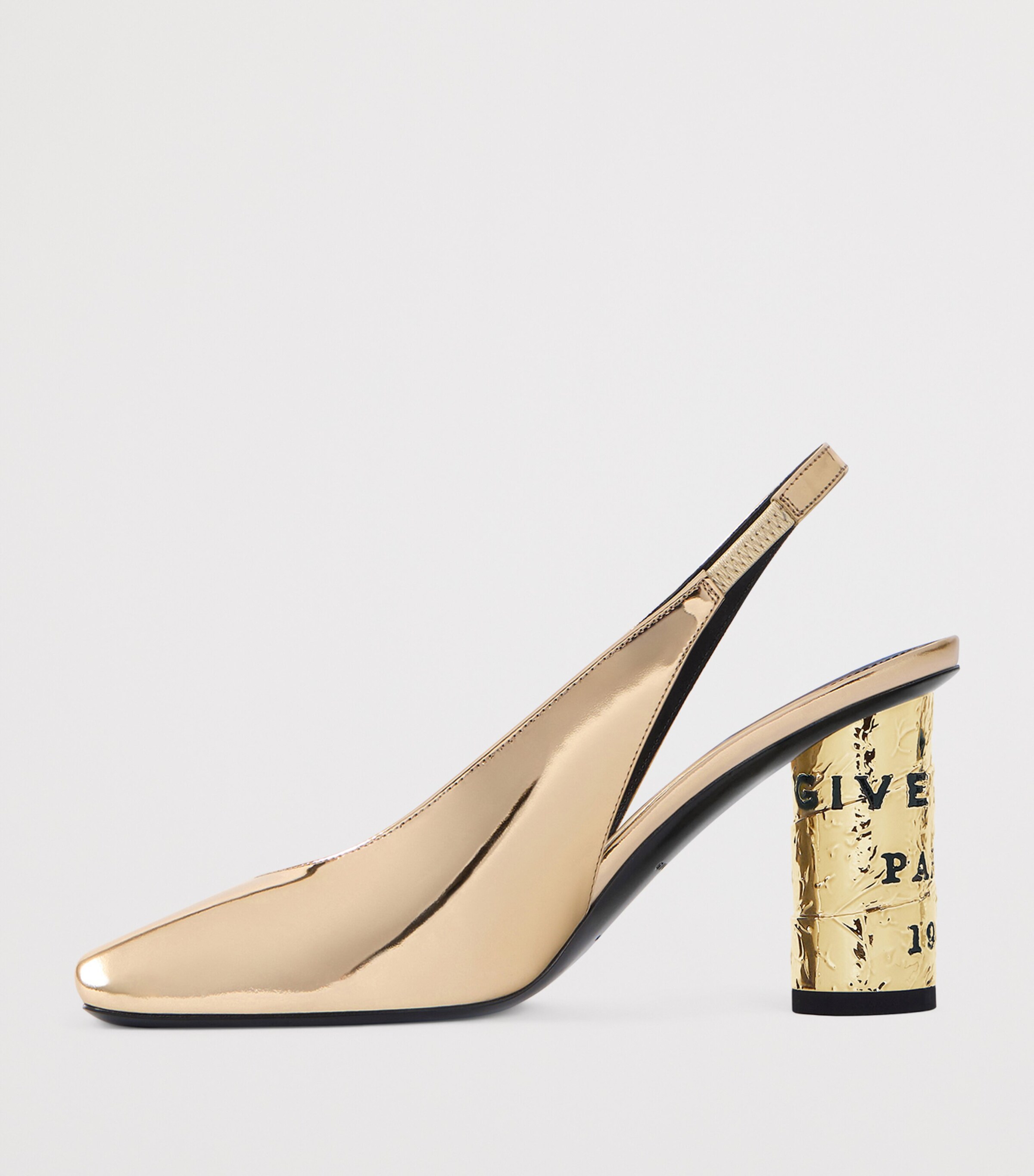 Leather Slingback Heels 85 GOLDEN Image 3