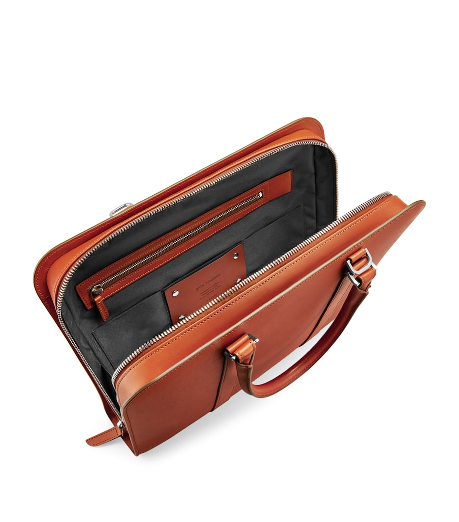 Leather Palissy Briefcase COGNAC/ GREY Image 7