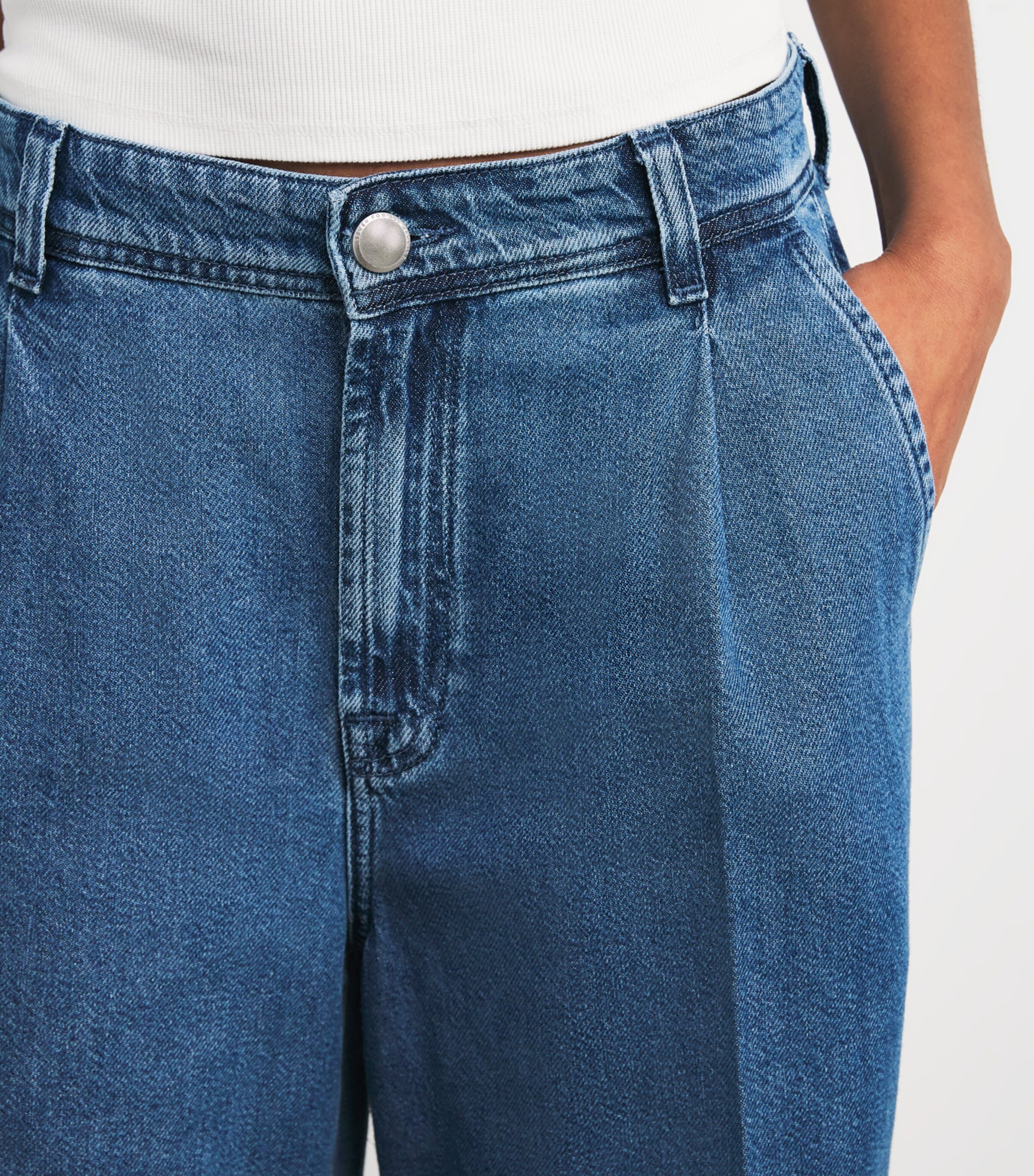 7 For All Mankind Womens Pleated Wide-Leg Jeans Hilo Image 6