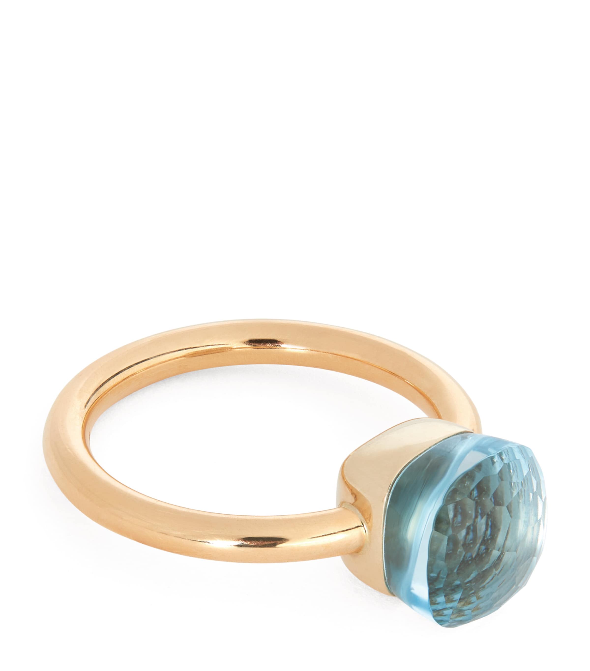 Mixed Gold and Blue Topaz Nudo Petit Ring 000OY Image 1