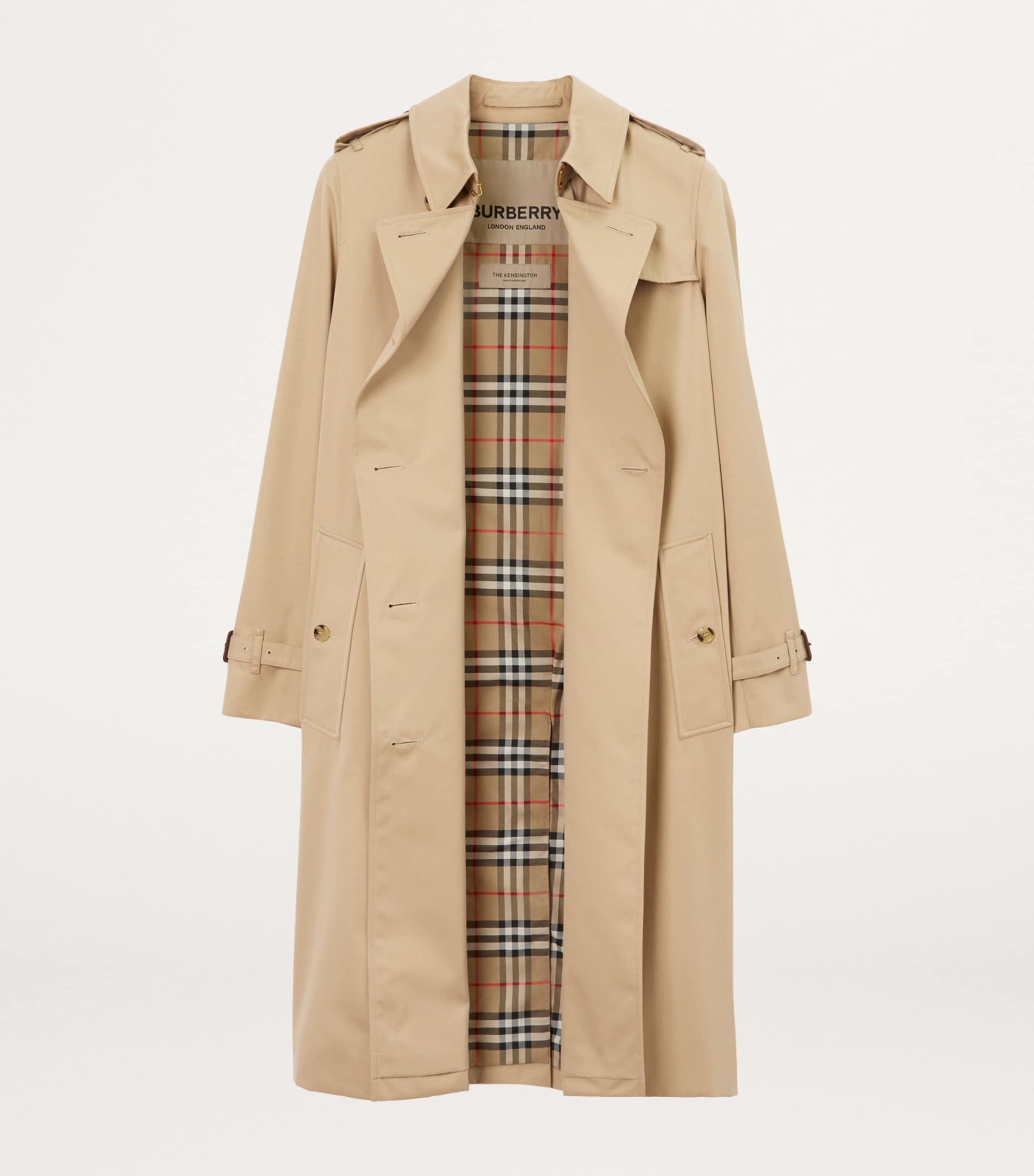 Gabardine Kensington Long Trench Coat HONEY Image 2