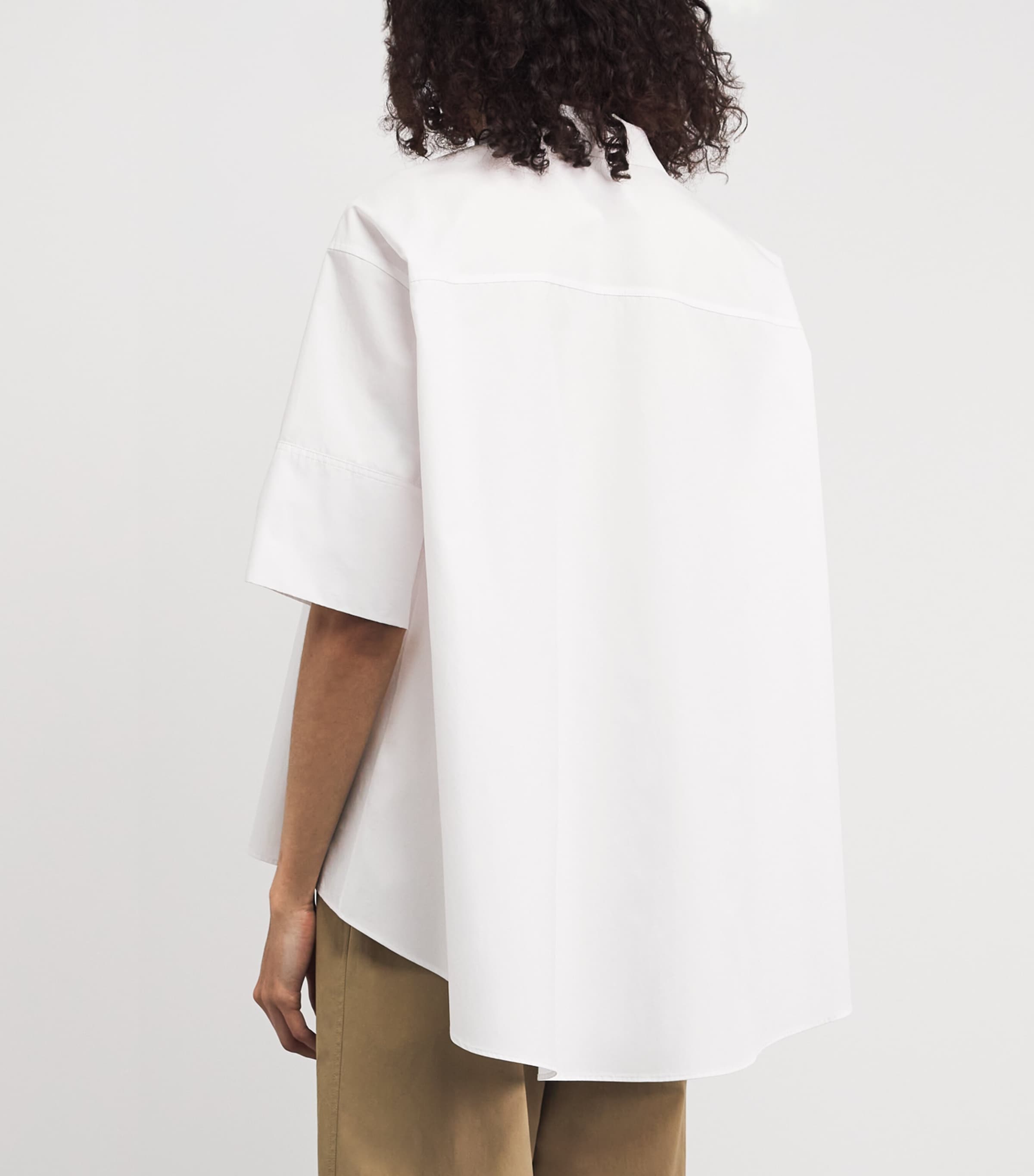 Lafayette 148 Womens Organic Cotton Swing Shirt White White Image 5
