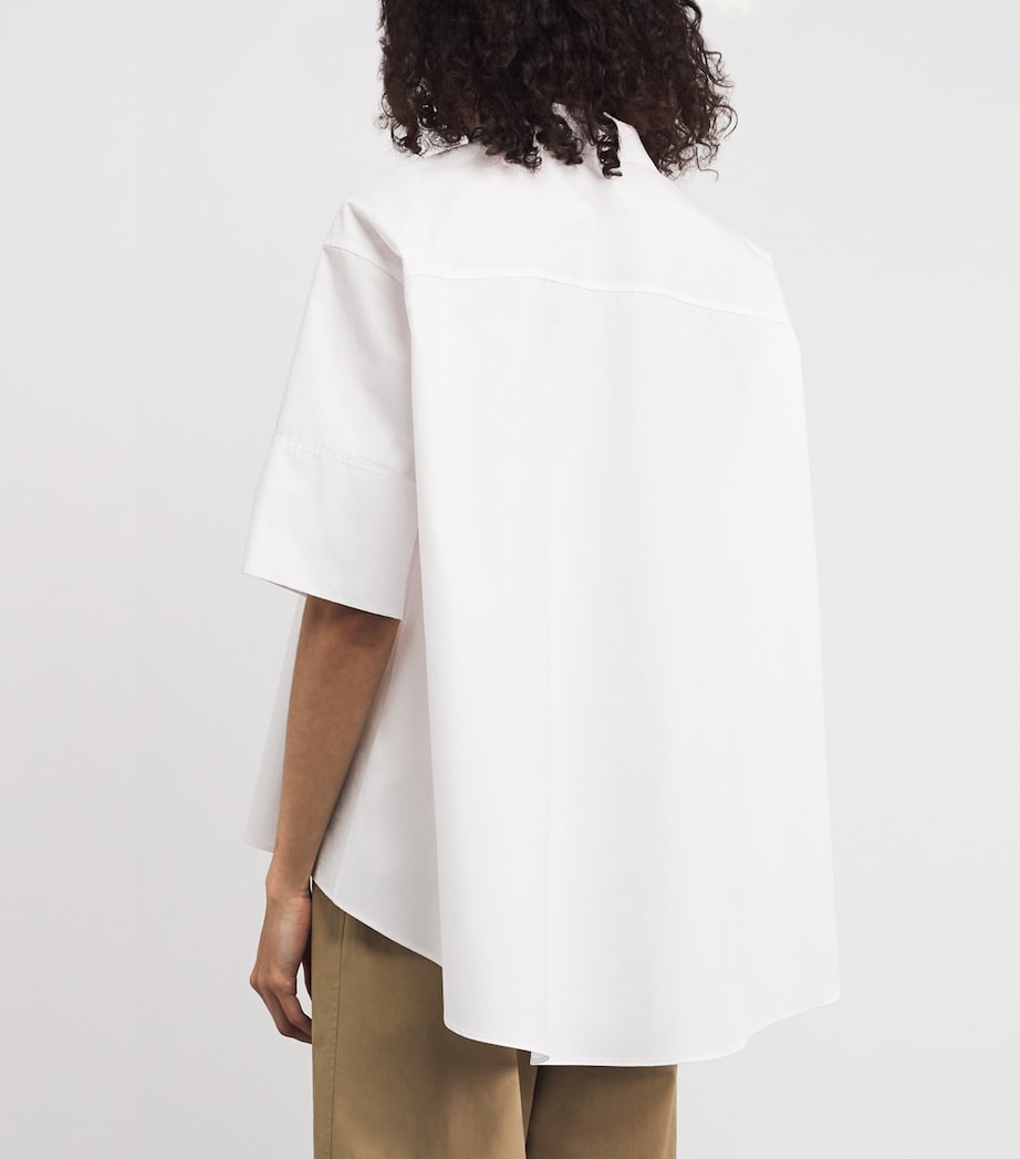 Lafayette 148 Womens Organic Cotton Swing Shirt White White Image 5
