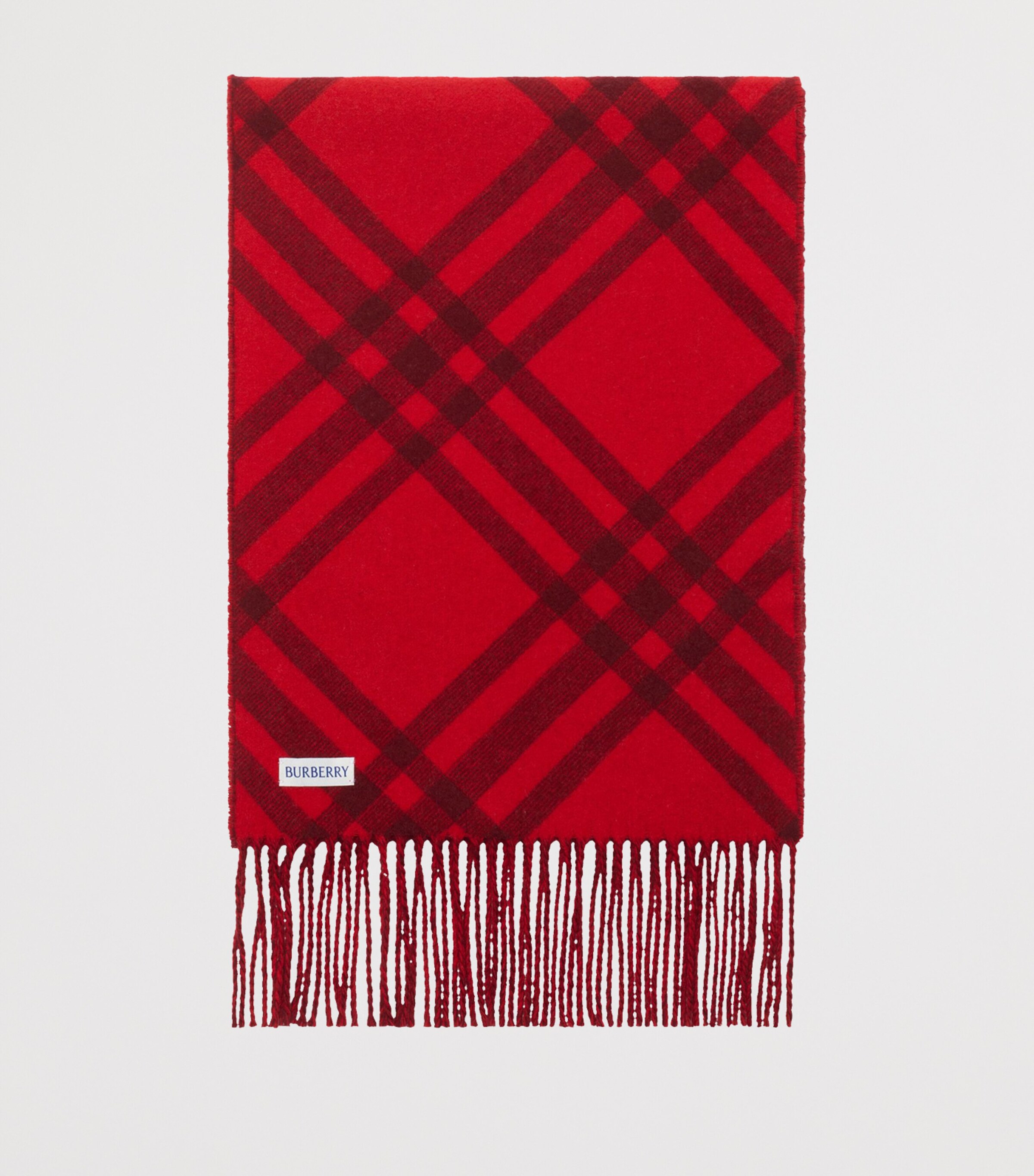 Cashmere Check Scarf OXBLOOD RED Image 2