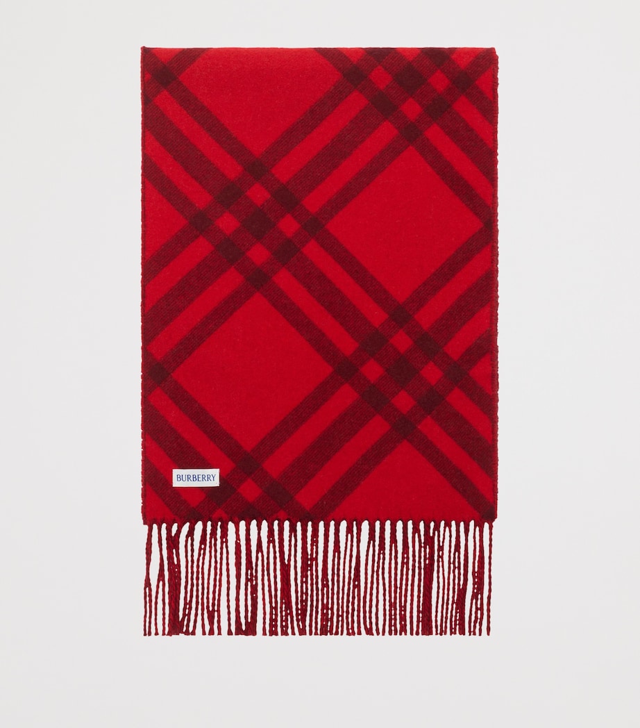 Cashmere Check Scarf OXBLOOD RED Image 2