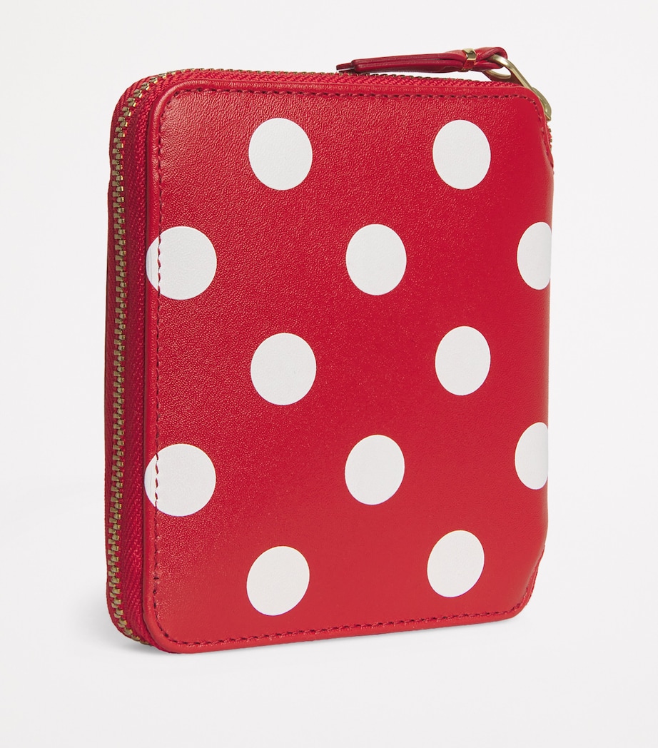 Comme Des Garçons Wallet Leather Polka-Dot Zipped Wallet Red Image 2