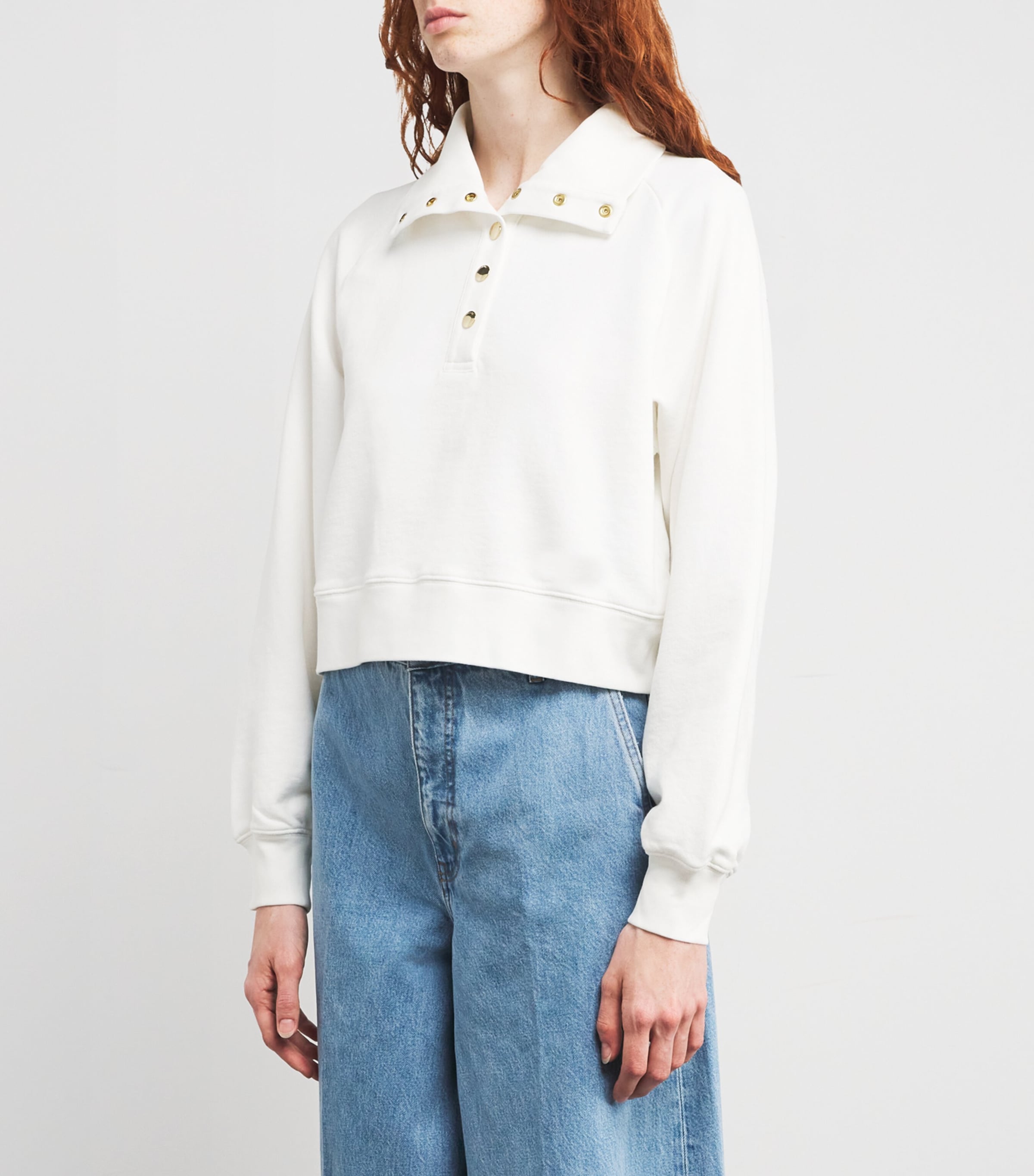 Cotton The Coach Sweatshirt CREAM Image 3