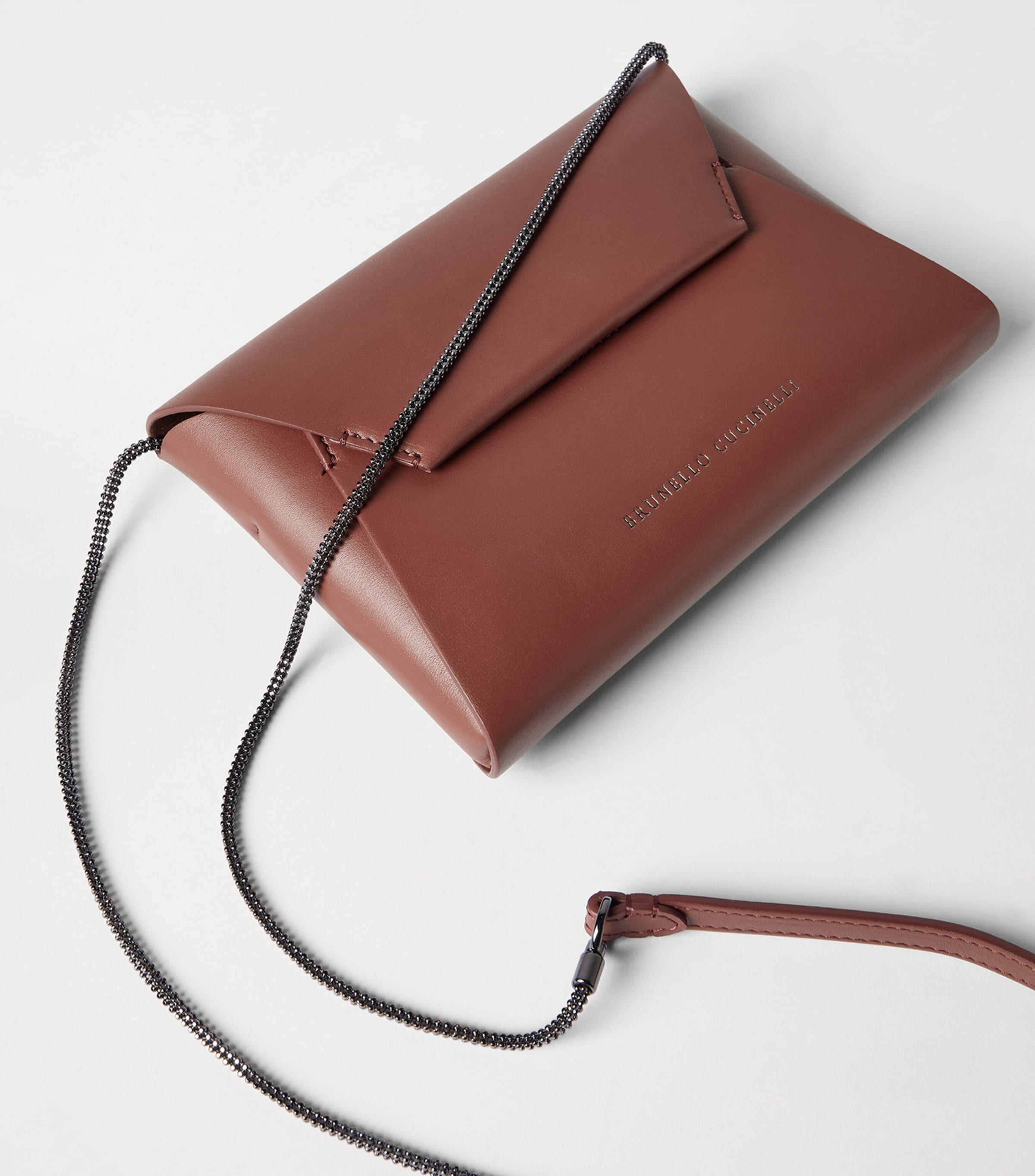 Brunello Cucinelli Leather BC Pochette Clutch Bag Image 5