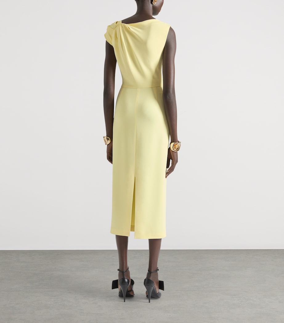 Crepe Draped Midi Dress BUTTER Image 3