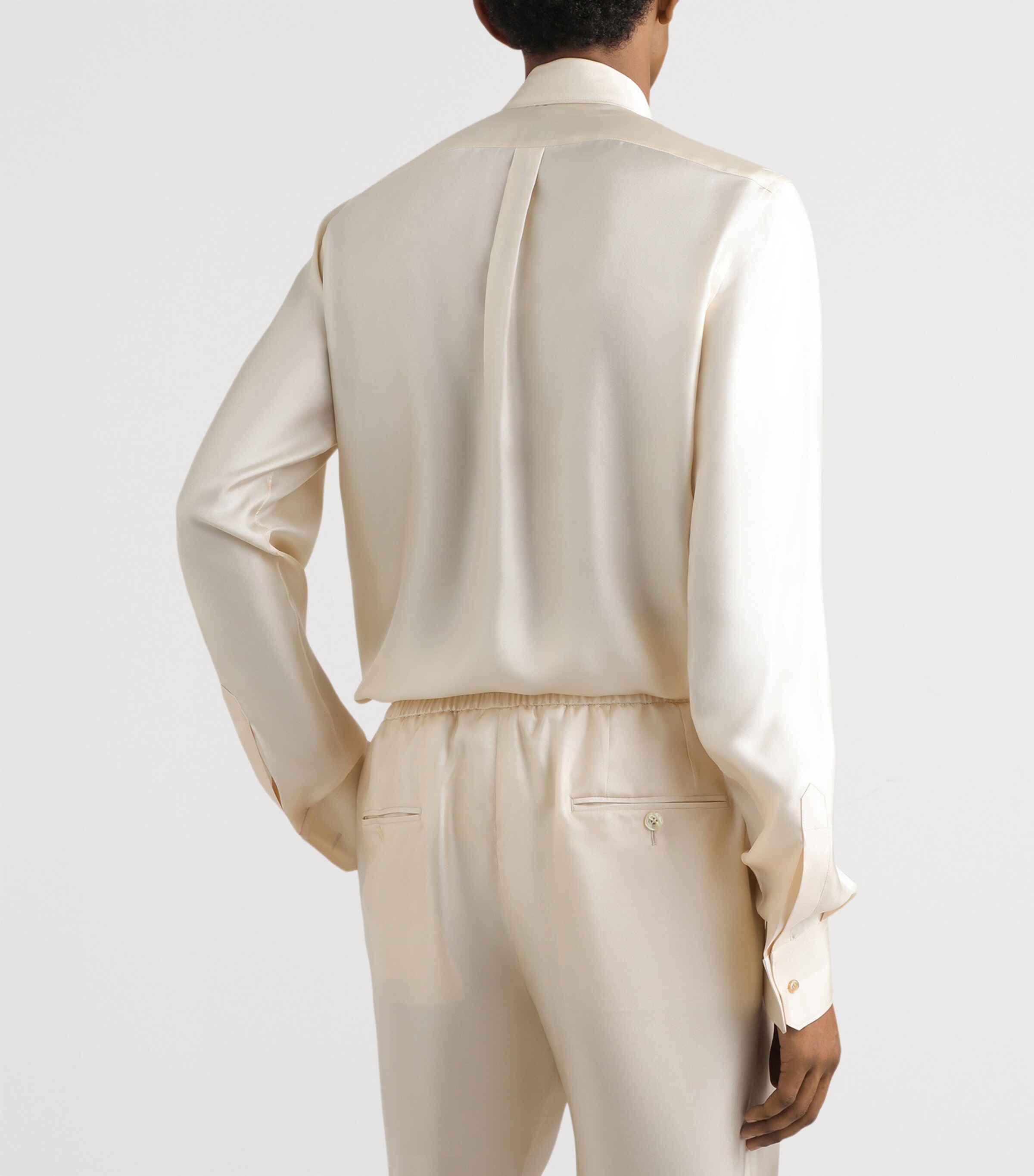 x Martini Silk Shirt A3791-BEIGE Image 3