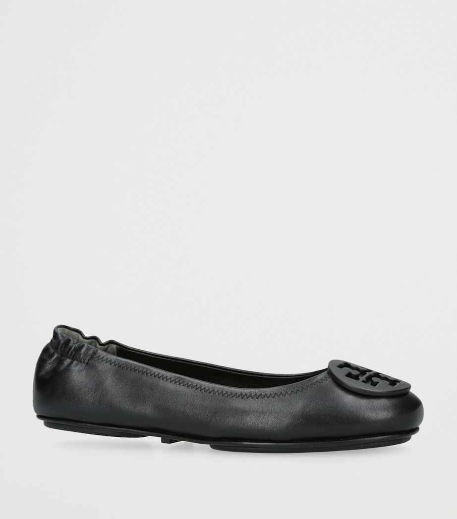 Leather Minnie Travel Ballet Flats BLACK Image 3