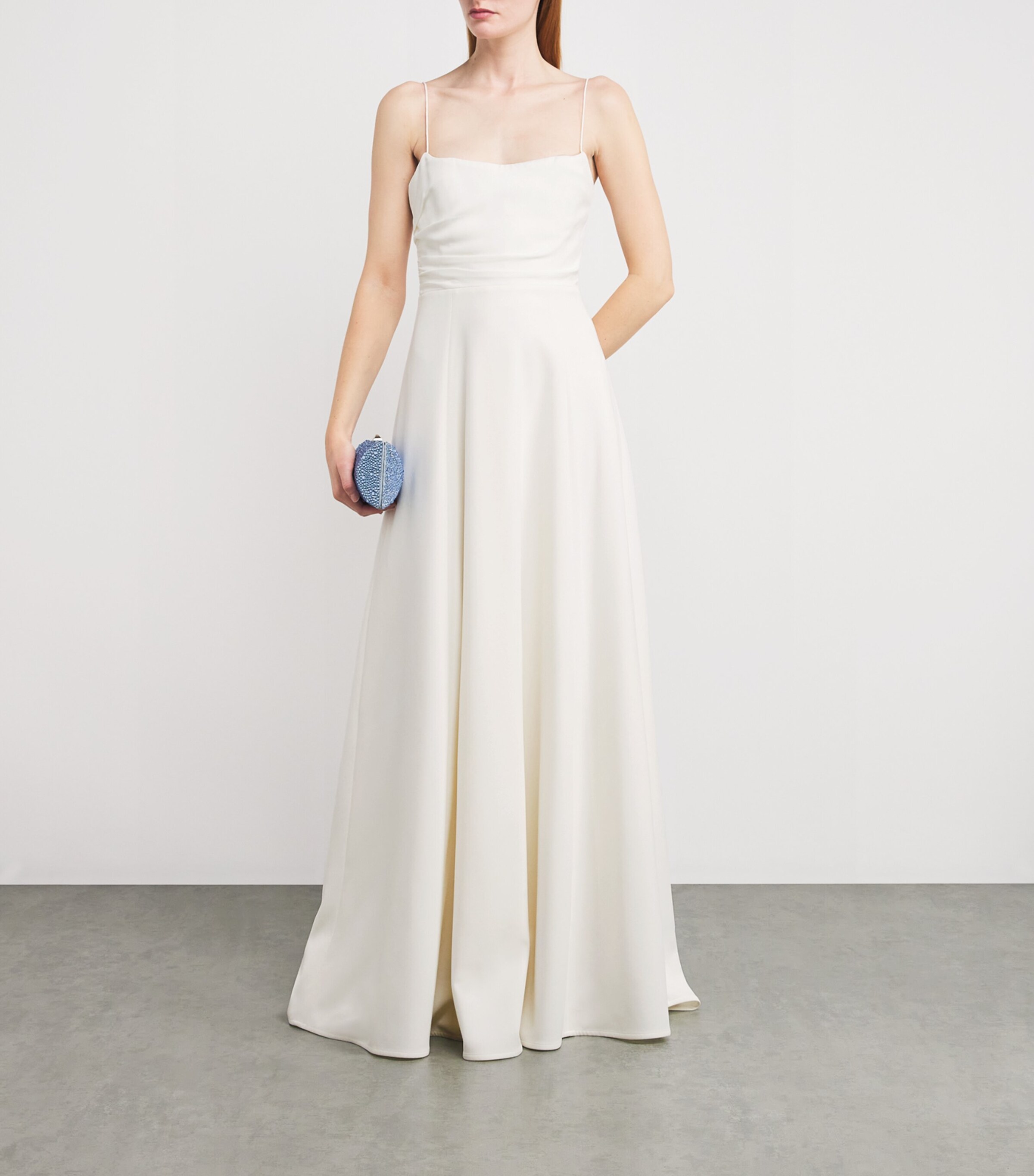 Rachel Gilbert Womens Crepe Arlington Gown Ivory Image 2