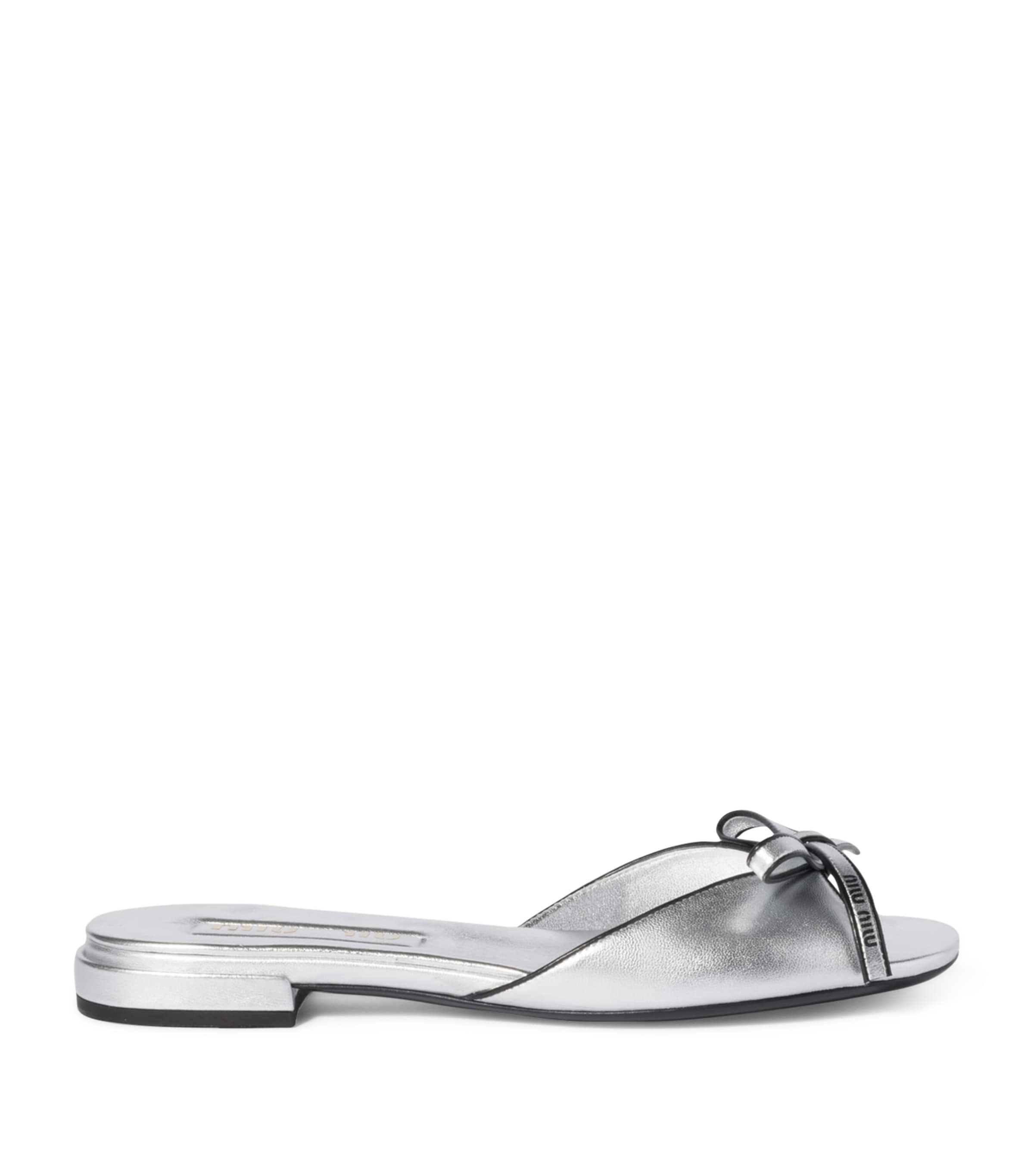 Miu Miu Nappa Leather Mordoré Bow Sandals Image 1