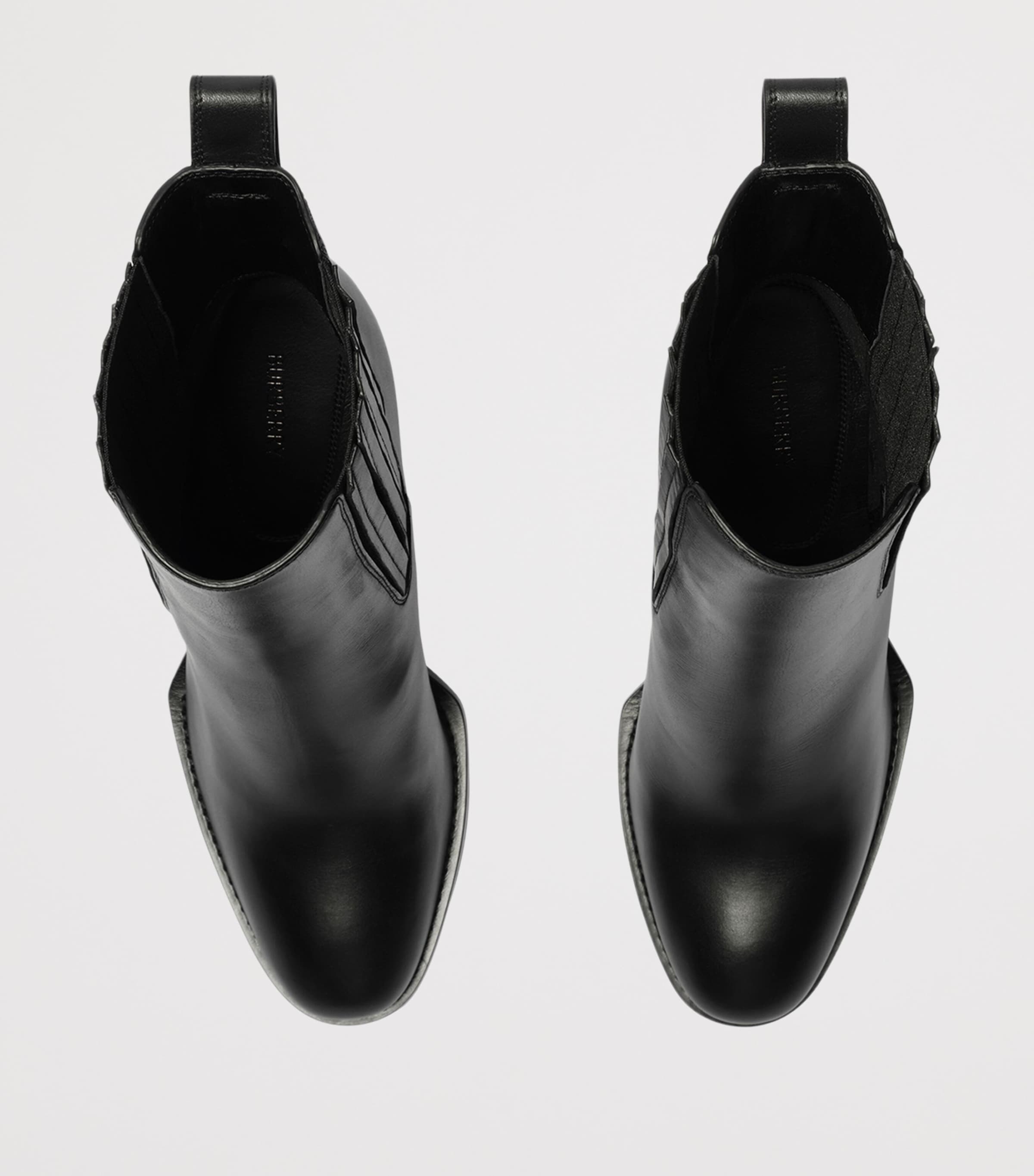 Burberry Leather Pillar Ankle Boots 100 Black Image 4