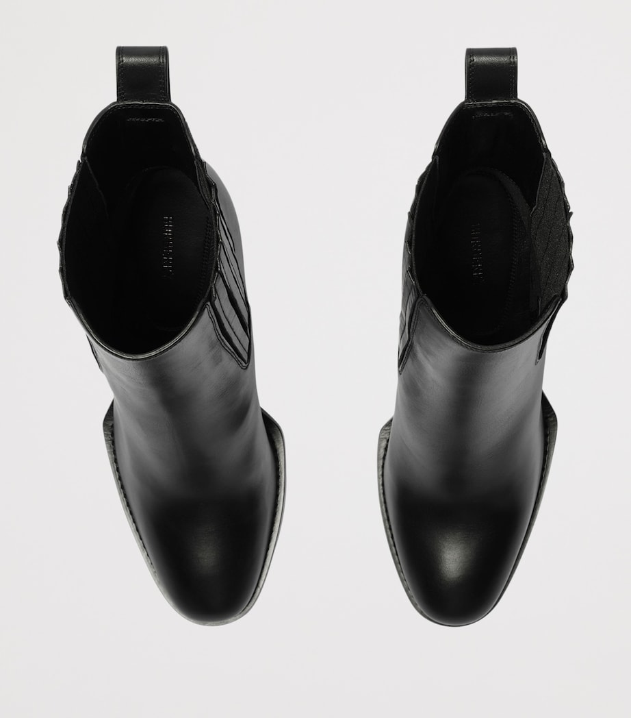Burberry Leather Pillar Ankle Boots 100 Black Image 4